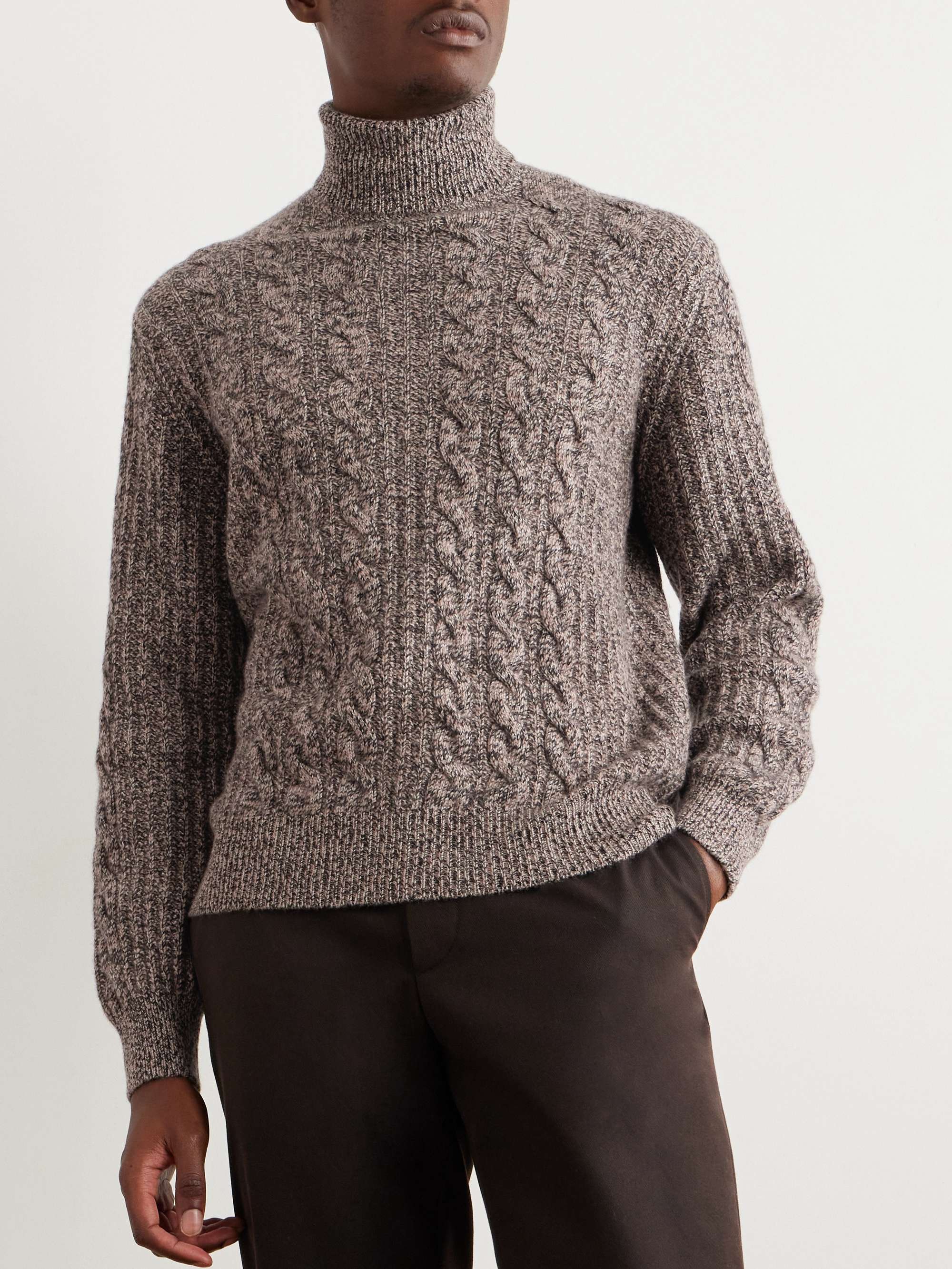 AGNONA Cable-Knit Cashmere Rollneck Sweater for Men | MR PORTER