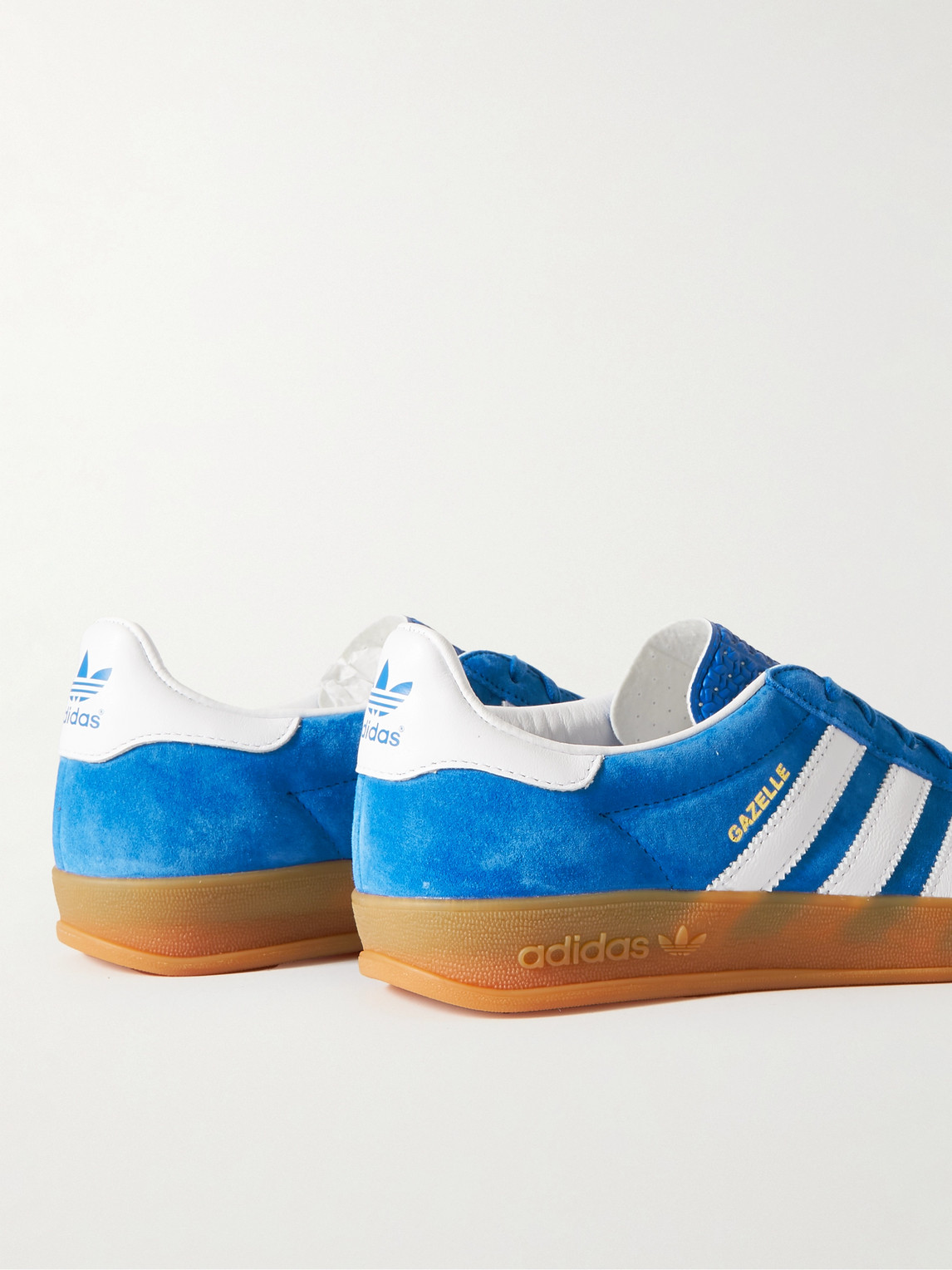 Shop Adidas Originals Gazelle Indoor Leather-trimmed Suede Sneakers In Blue