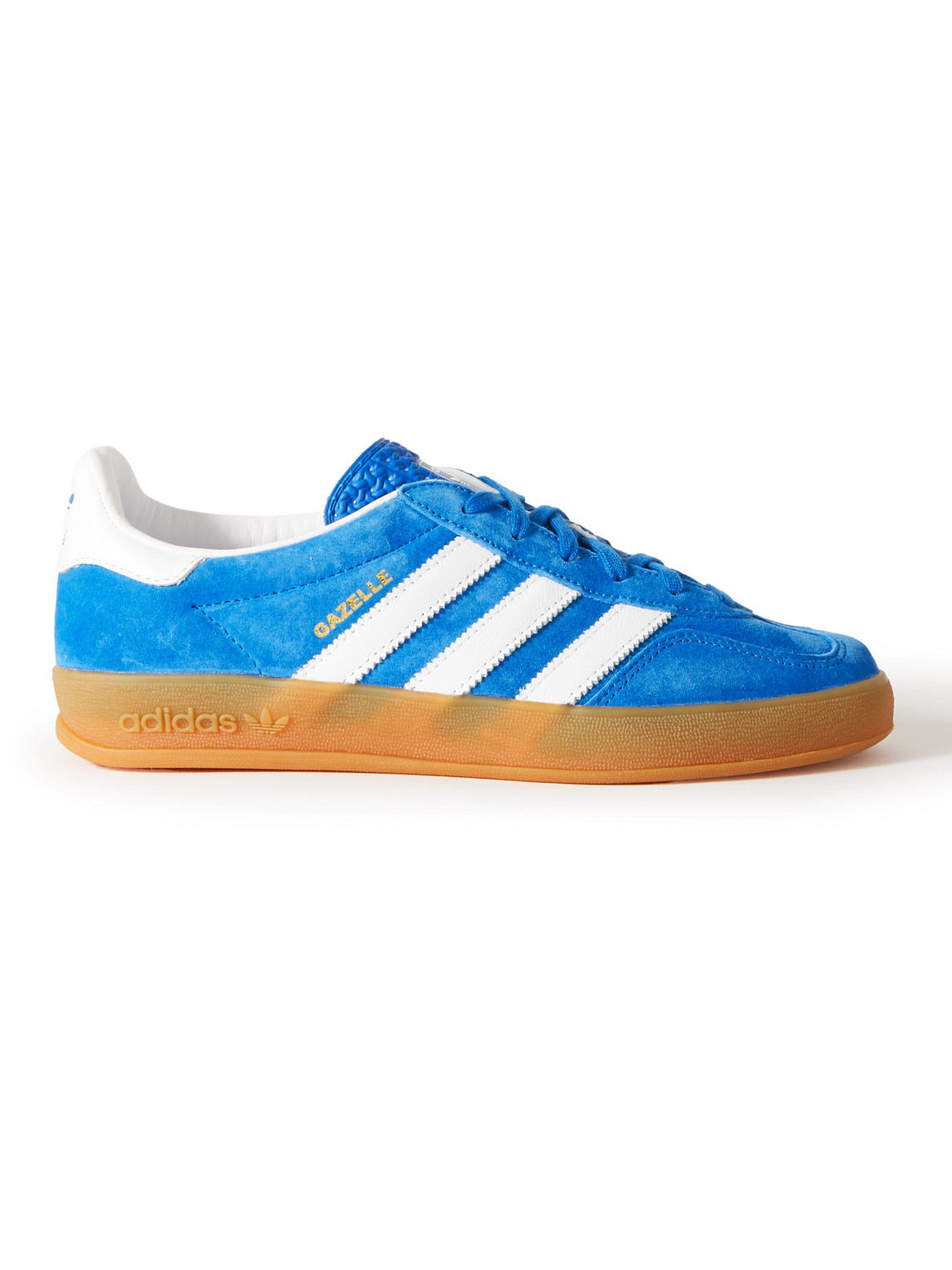 Shop Adidas Originals Gazelle Indoor Leather-trimmed Suede Sneakers In Blue