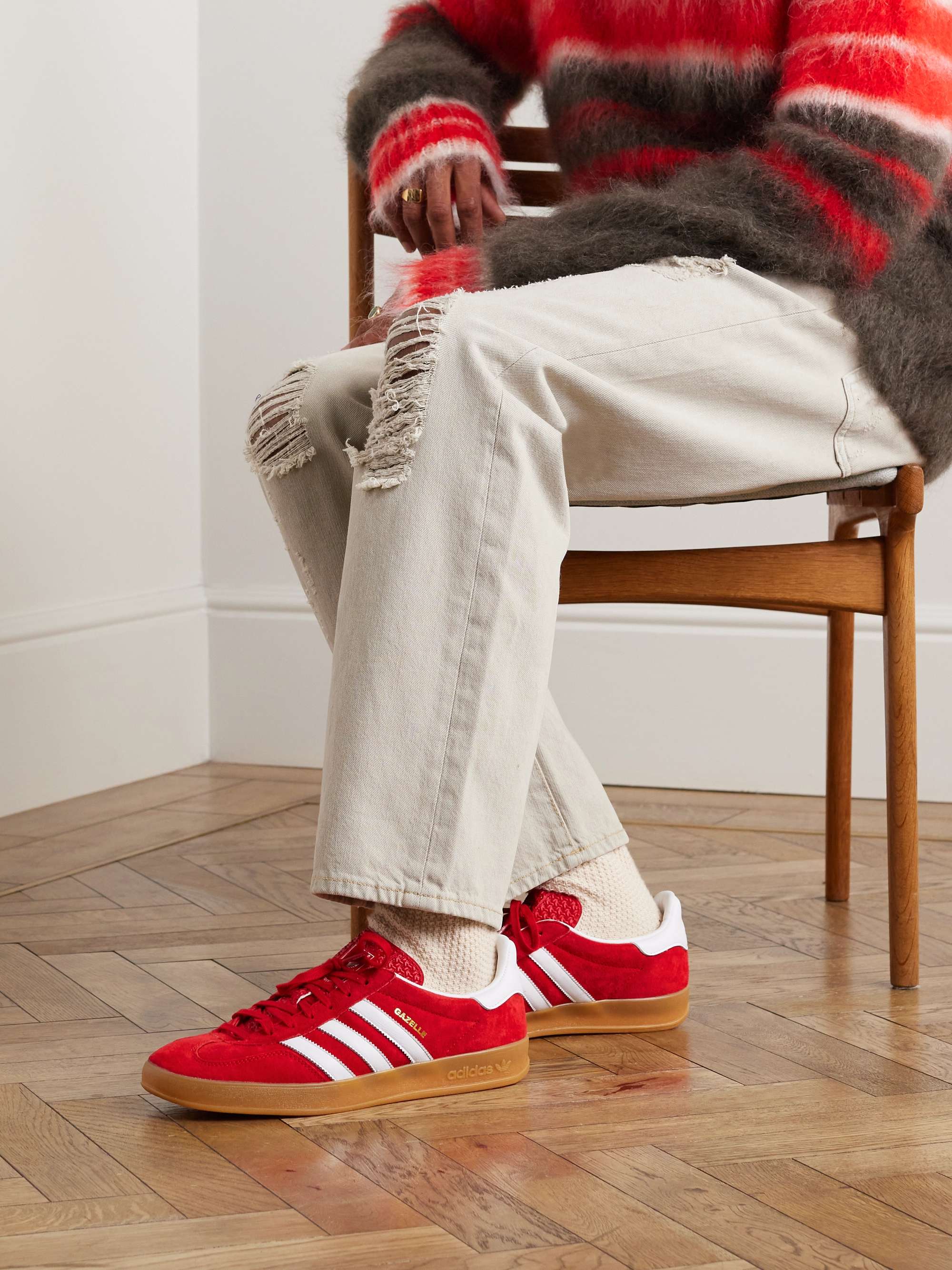 ADIDAS ORIGINALS Gazelle Indoor Leather-Trimmed Suede Sneakers for Men ...