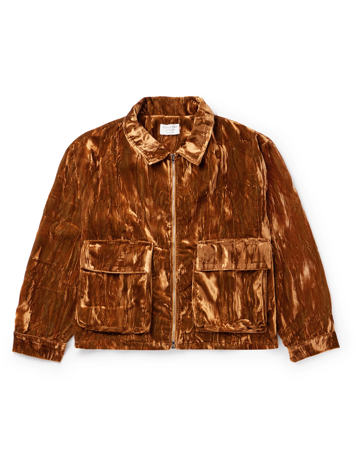 COLLINA STRADA - Mechanic Crushed-Velvet Jacket - Men - Brown - S