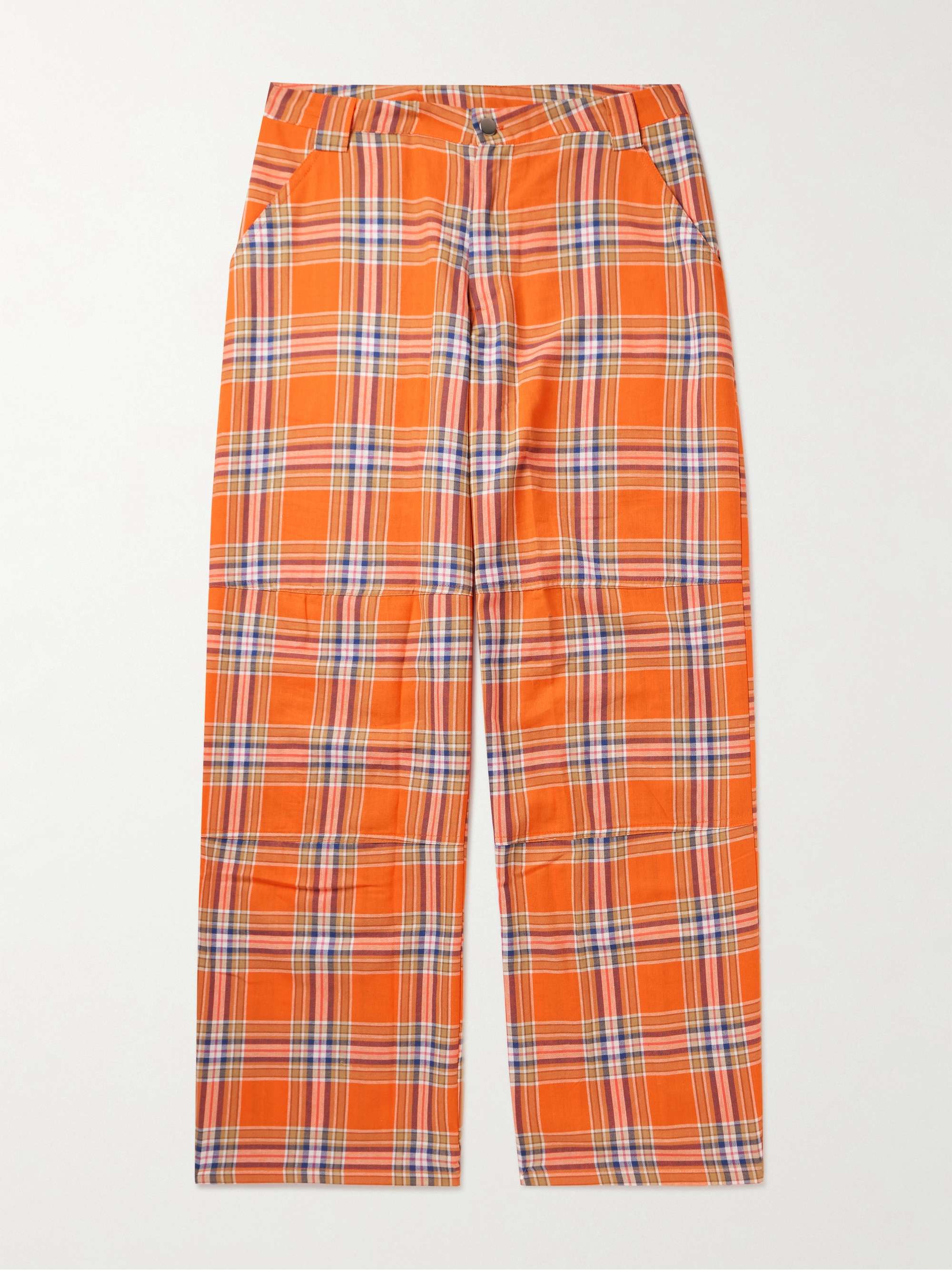 Orange sales plaid trousers