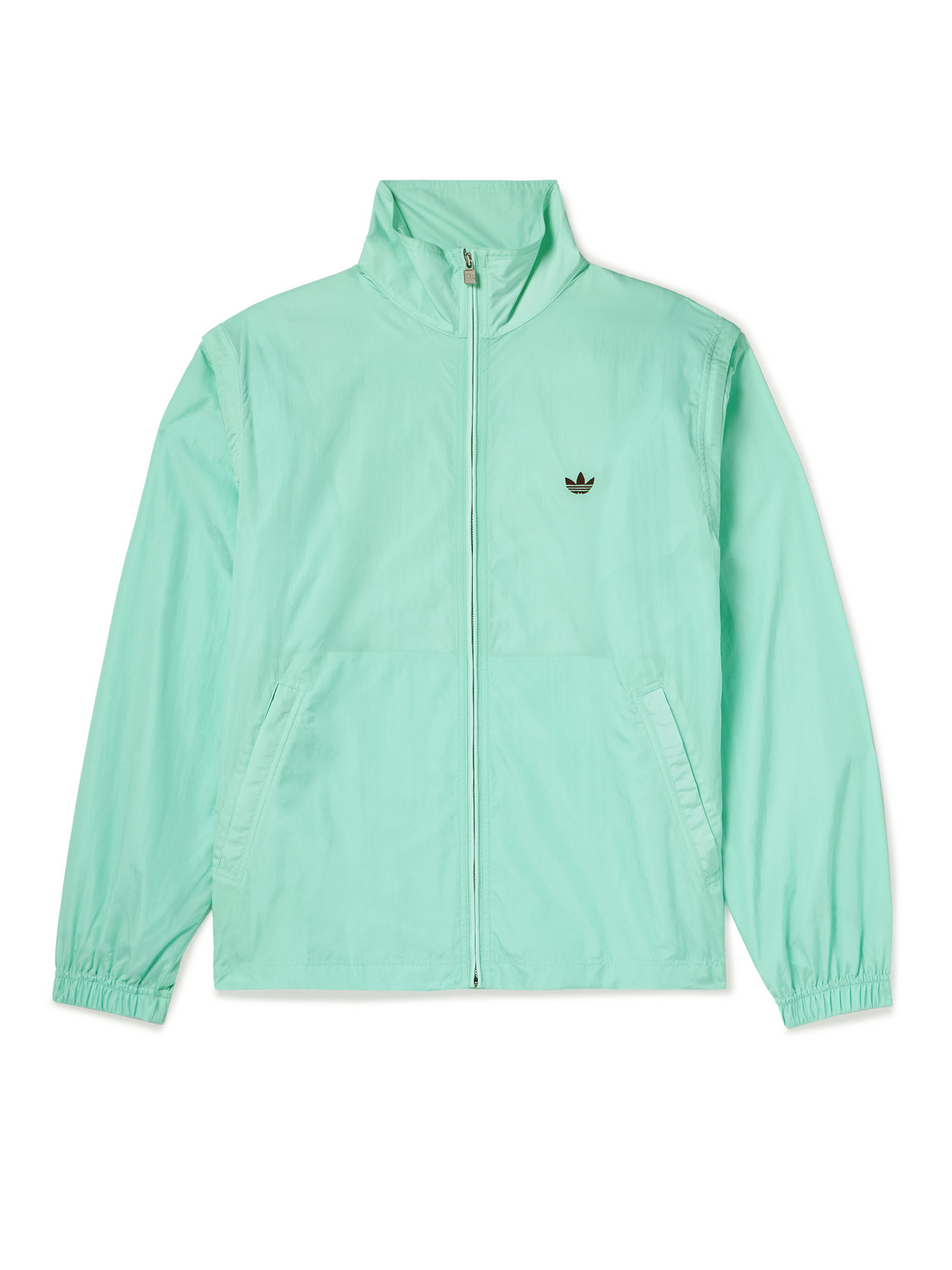 Adidas Consortium Wales Bonner Convertible Striped Shell Hooded Jacket In Green