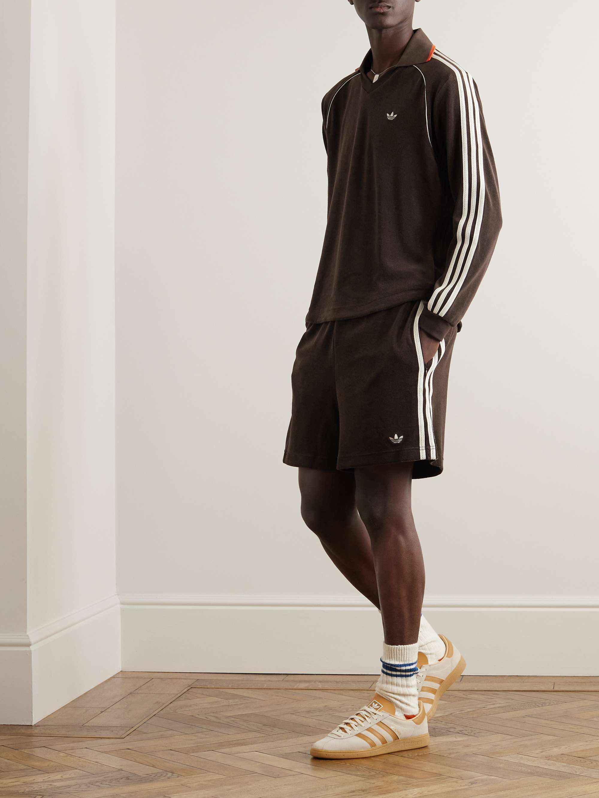 ADIDAS CONSORTIUM + Wales Bonner Logo-Embroidered Striped Cotton-Blend ...