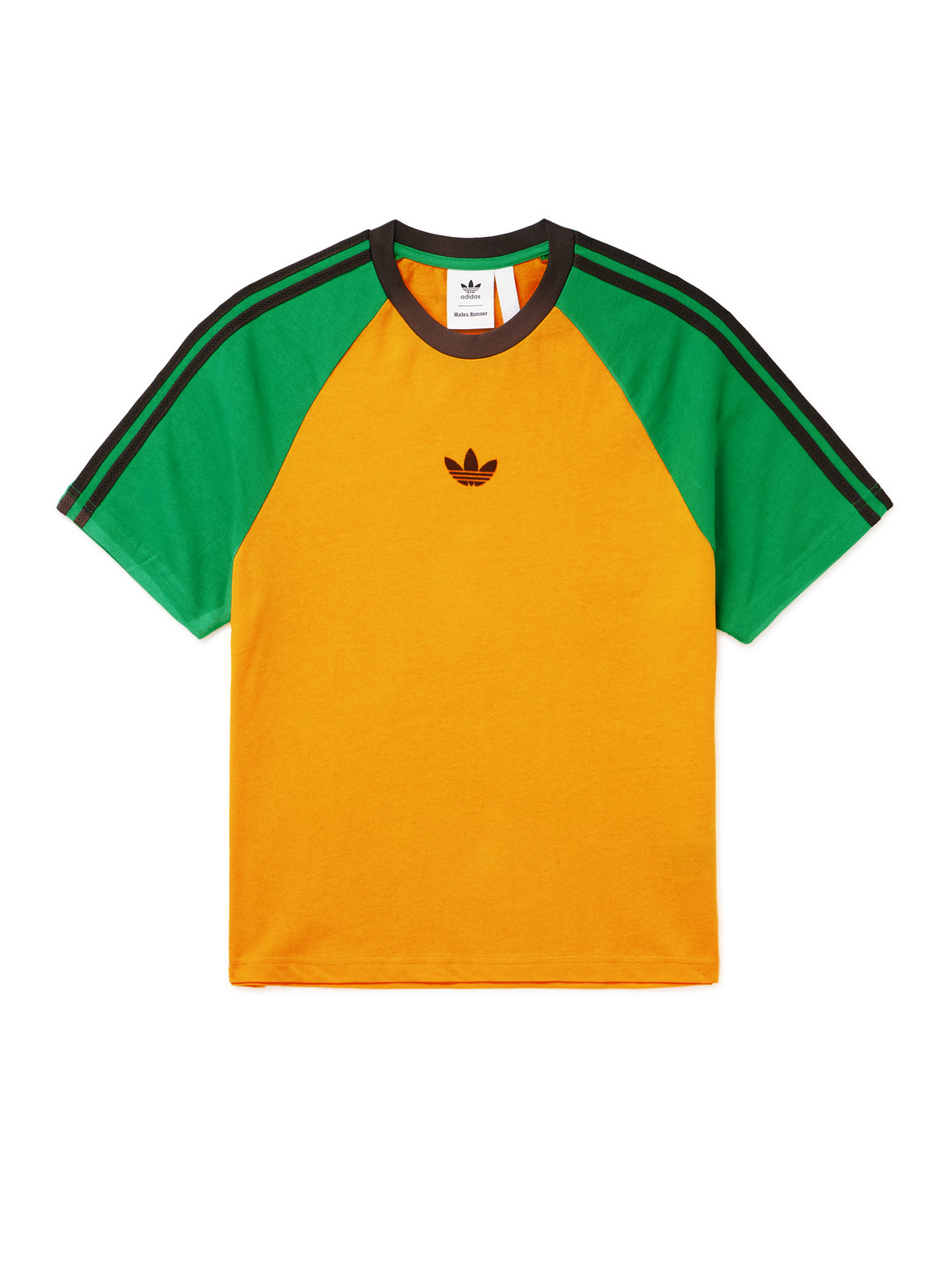 Adidas Consortium Wales Bonner Logo-print Striped Cotton T-shirt In Yellow