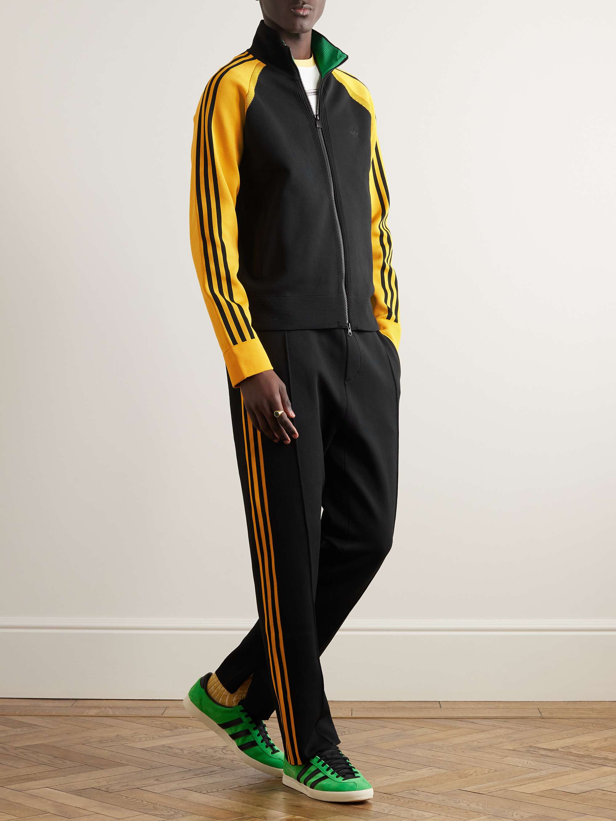 ADIDAS CONSORTIUM + Wales Bonner Two-Tone Knitted Zip-Up Track Jacket ...