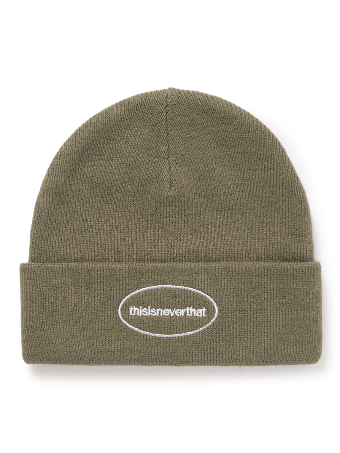 thisisneverthat E/T Logo-Embroidered Ribbed-Knit Beanie