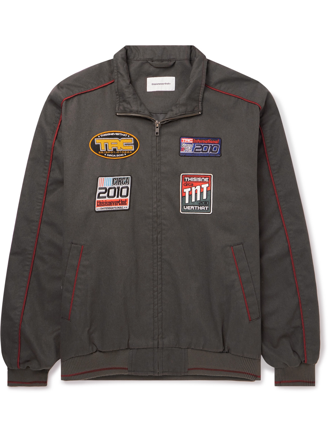 Thisisneverthat Trc Appliquéd Cotton-twill Jacket In Gray | ModeSens