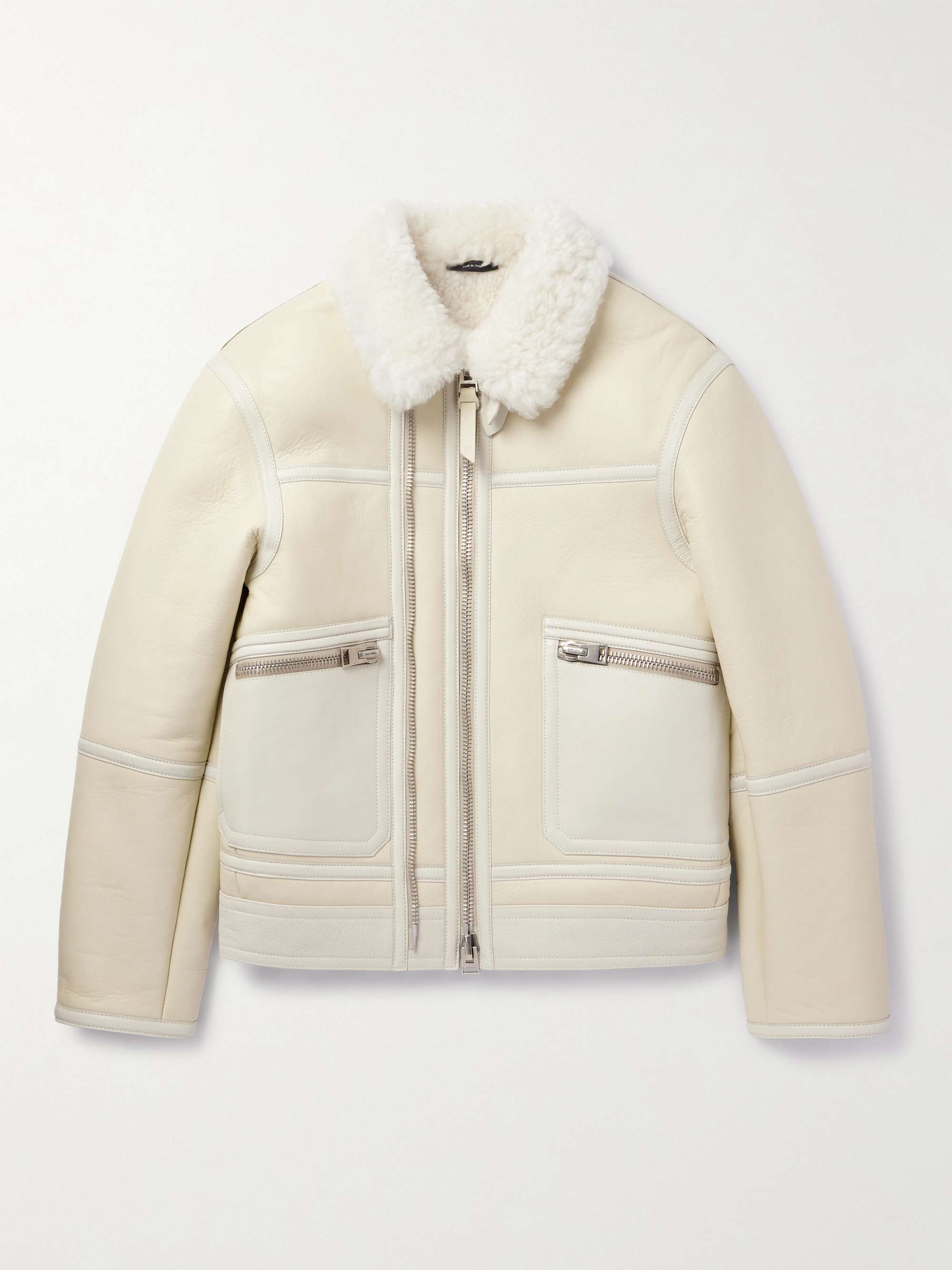 Leather-Trimmed Hooded MR Shearling PORTER ZEGNA Men | Jacket for