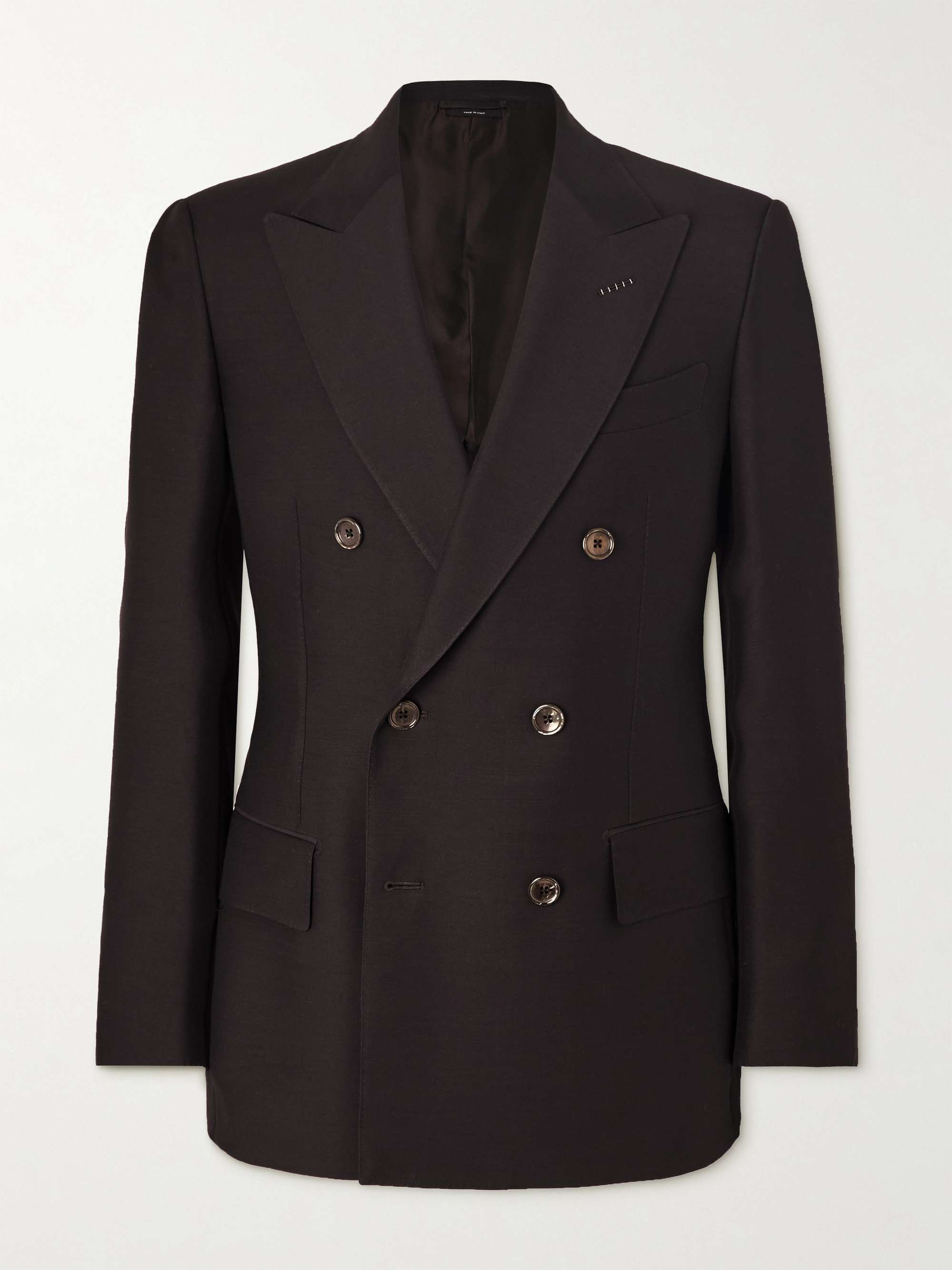 TOM FORD Double-Breasted Wool and Silk-Blend Suit Jacket for Men | MR ...