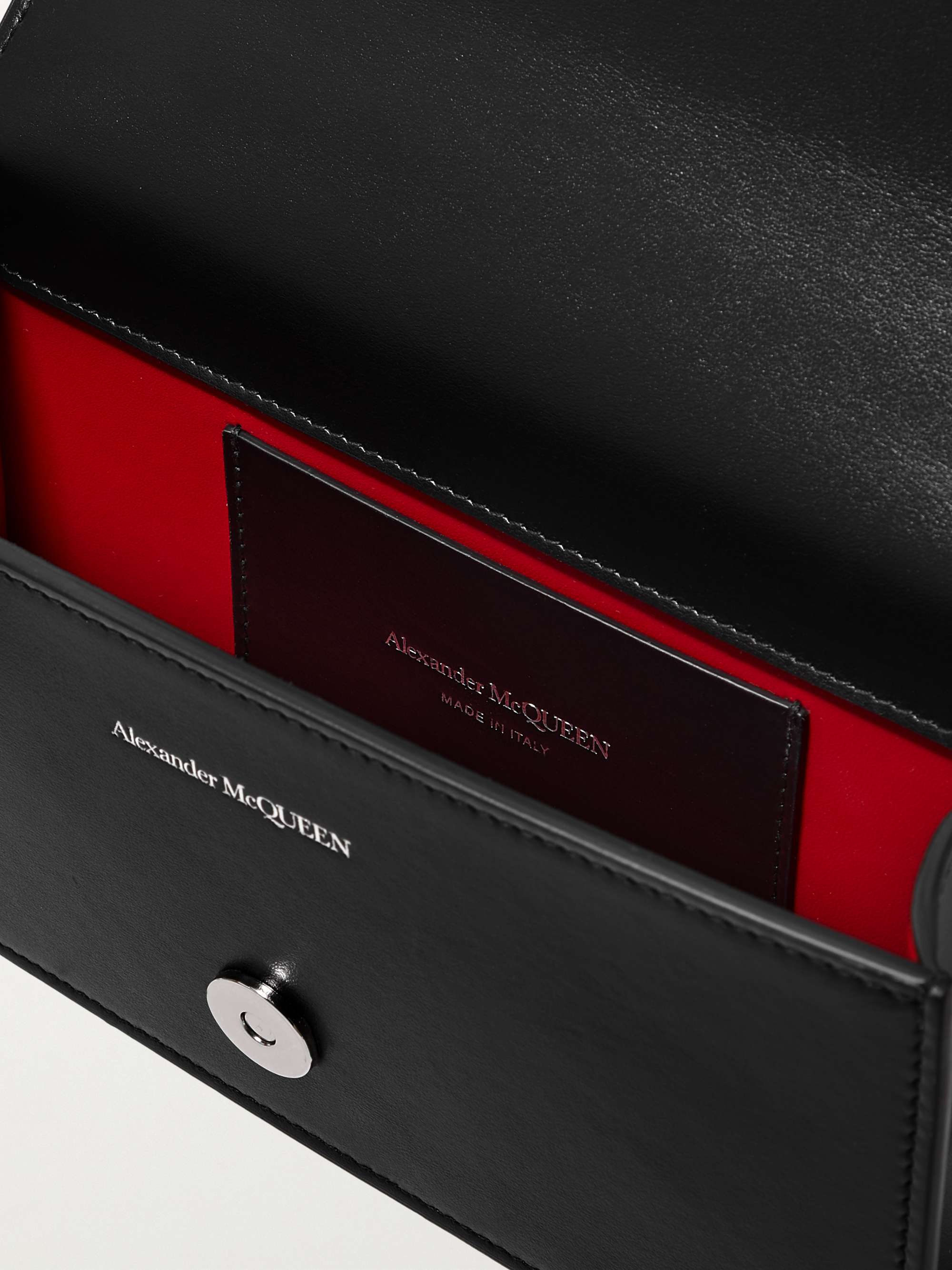 ALEXANDER MCQUEEN The Knuckle Embellished Leather Messenger Bag