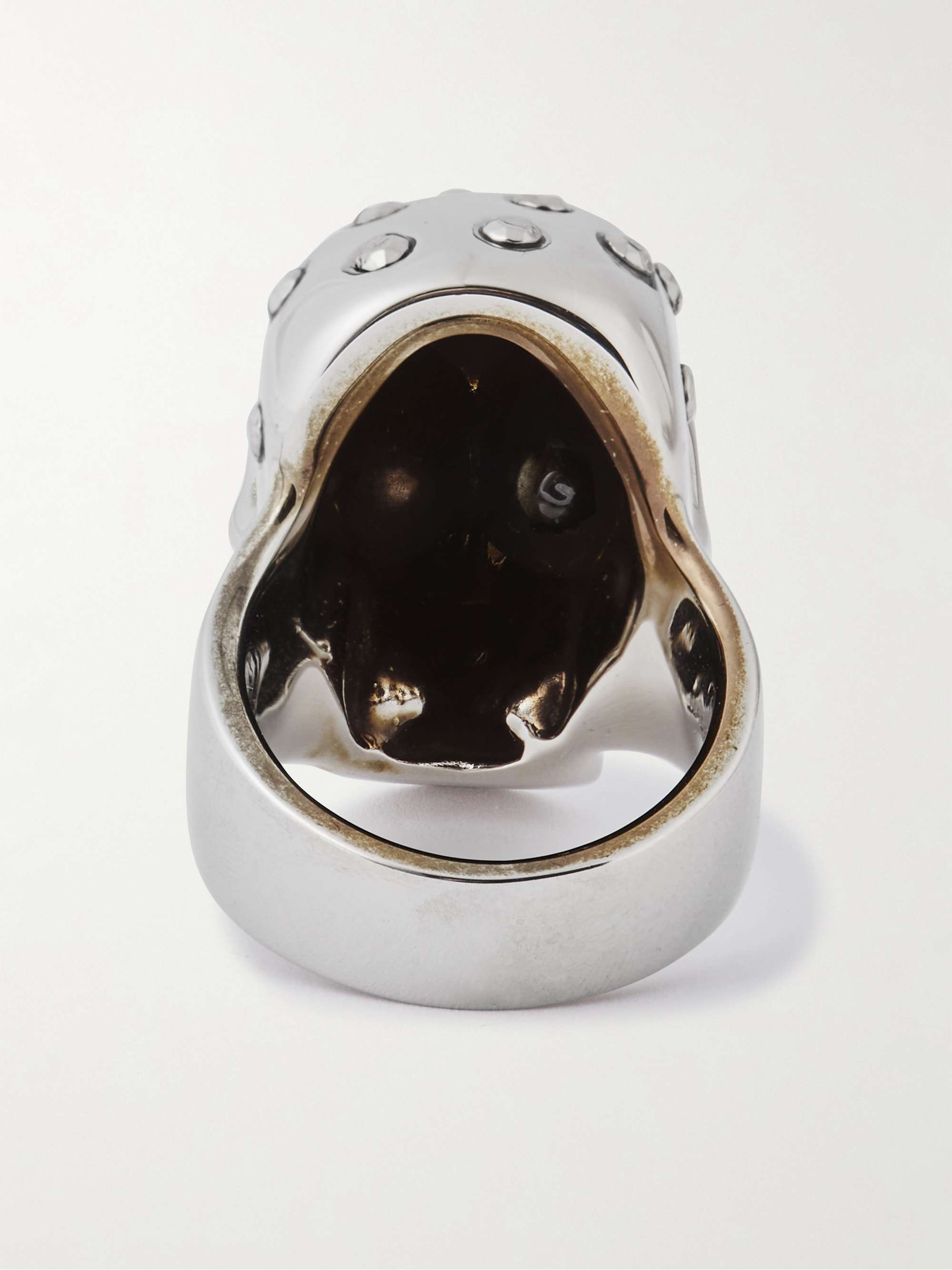 ALEXANDER MCQUEEN Skull Engraved Silver-Tone Ring