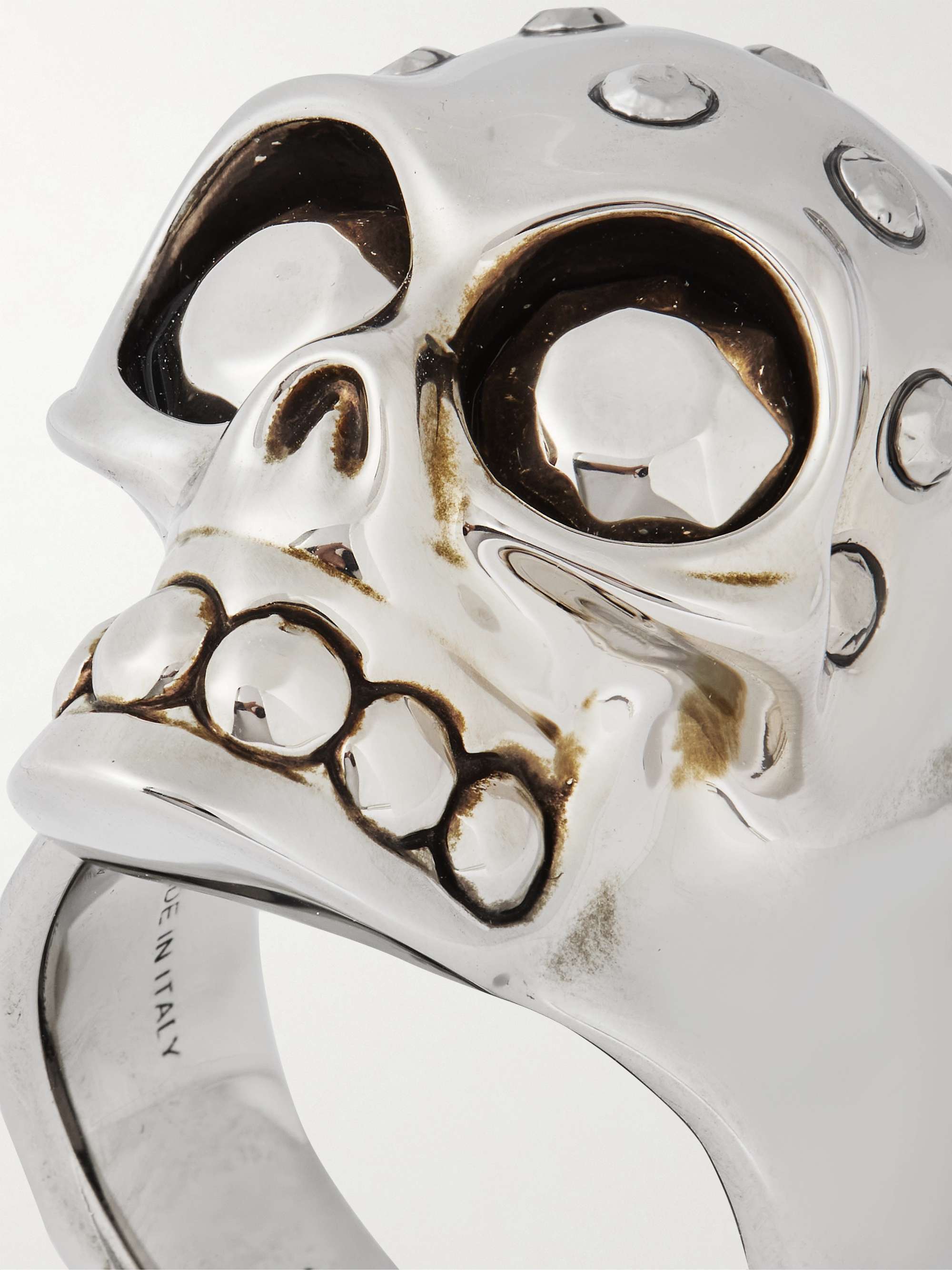 ALEXANDER MCQUEEN Skull Engraved Silver-Tone Ring