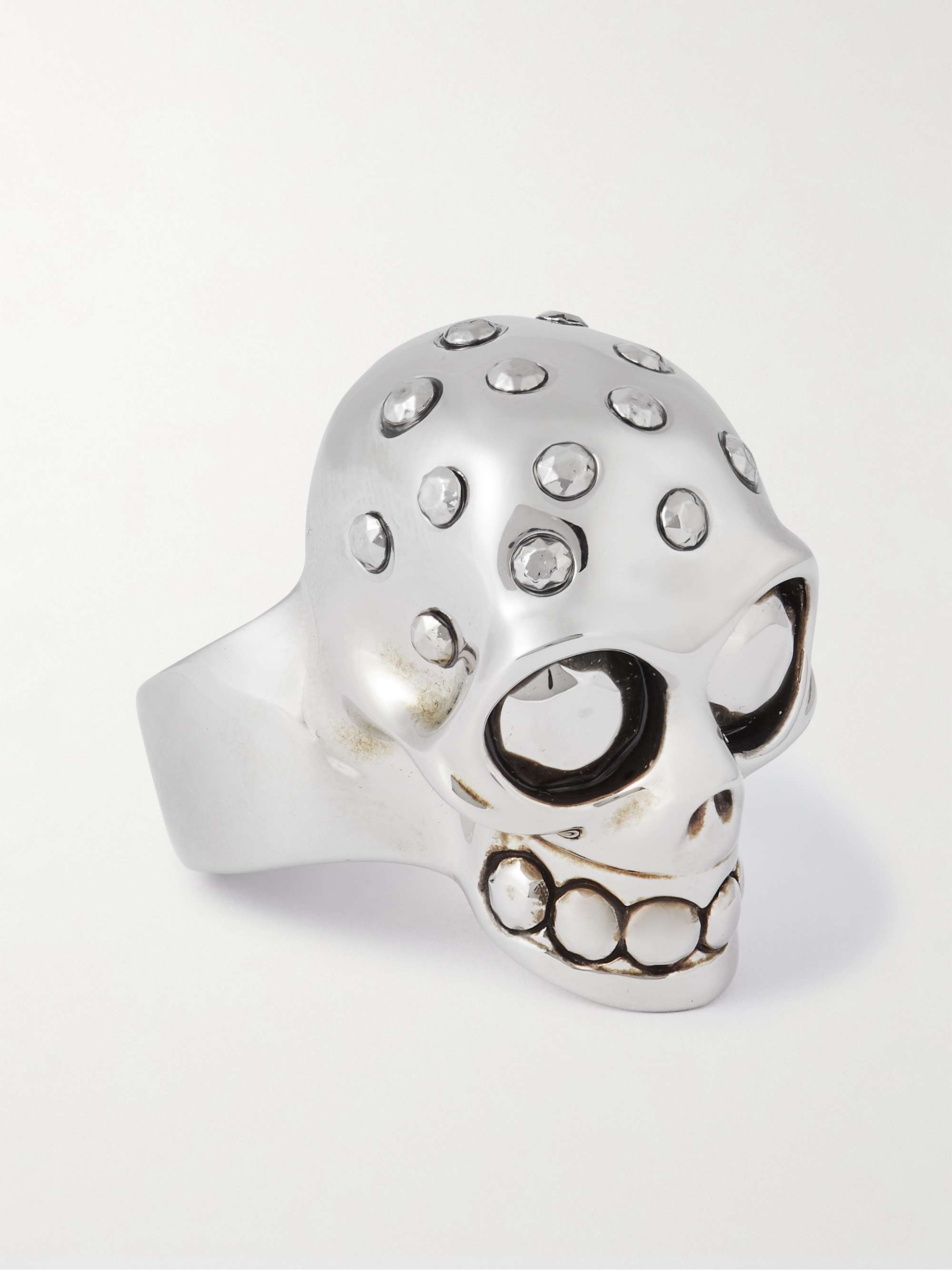 ALEXANDER MCQUEEN Skull Engraved Silver-Tone Ring for Men