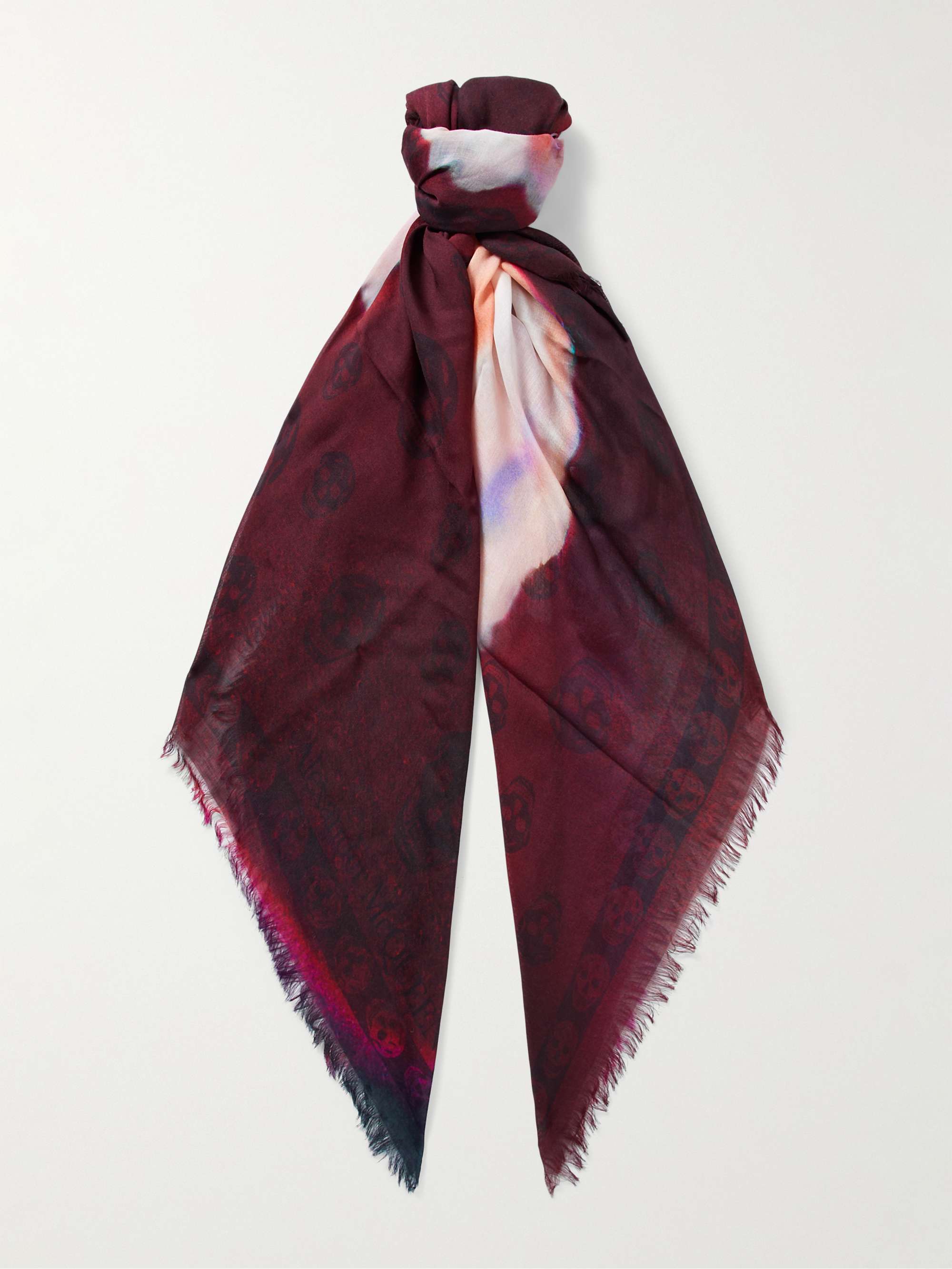 ALEXANDER MCQUEEN Fringed Printed Modal and Silk-Blend Scarf