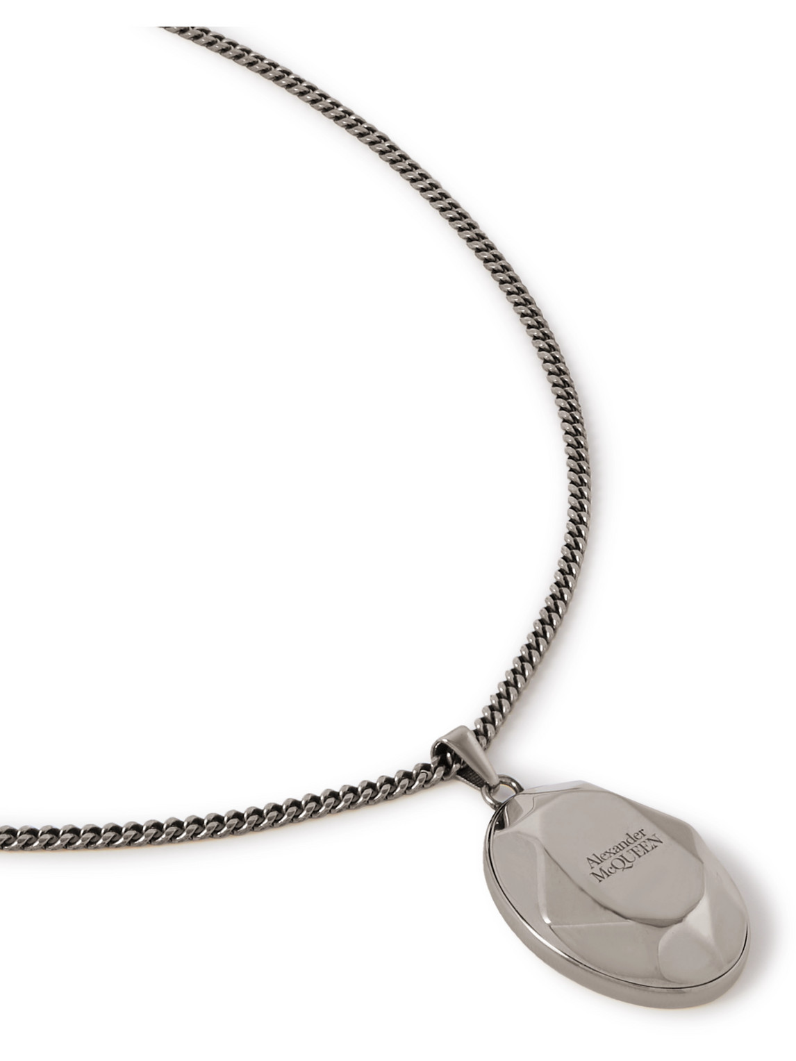 Alexander Mcqueen Antiqued Silver-tone Pendant Necklace