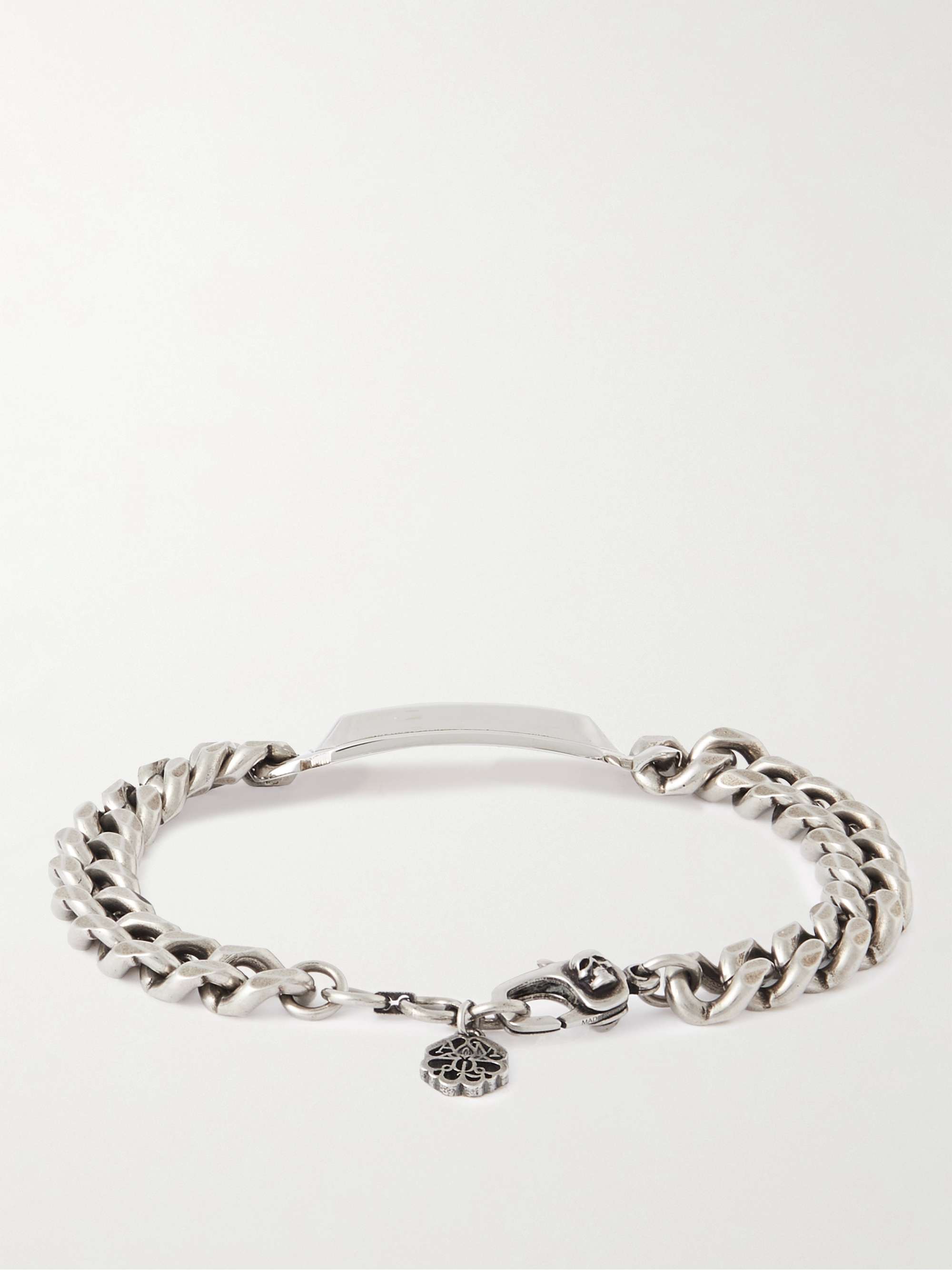 ALEXANDER MCQUEEN Logo-Engraved Silver-Tone ID Bracelet