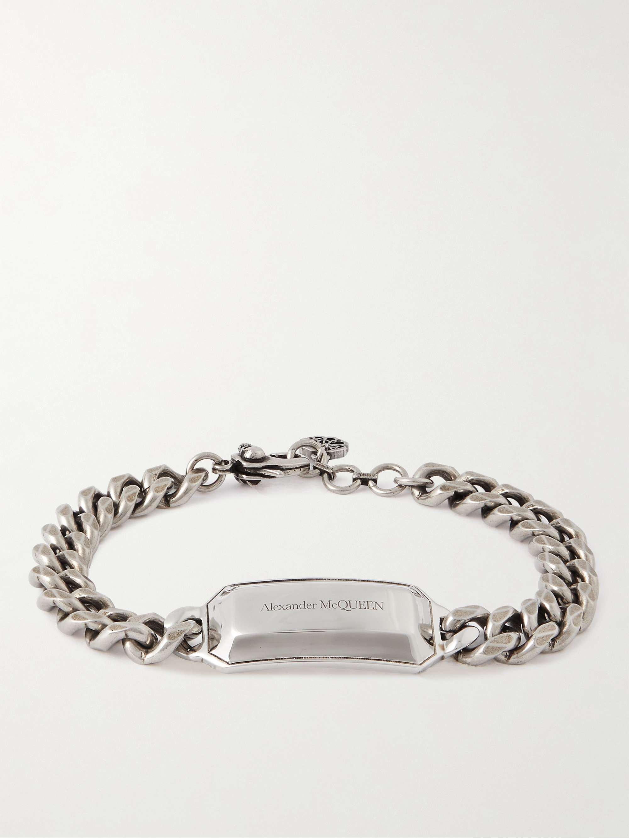 ALEXANDER MCQUEEN Logo-Engraved Silver-Tone ID Bracelet