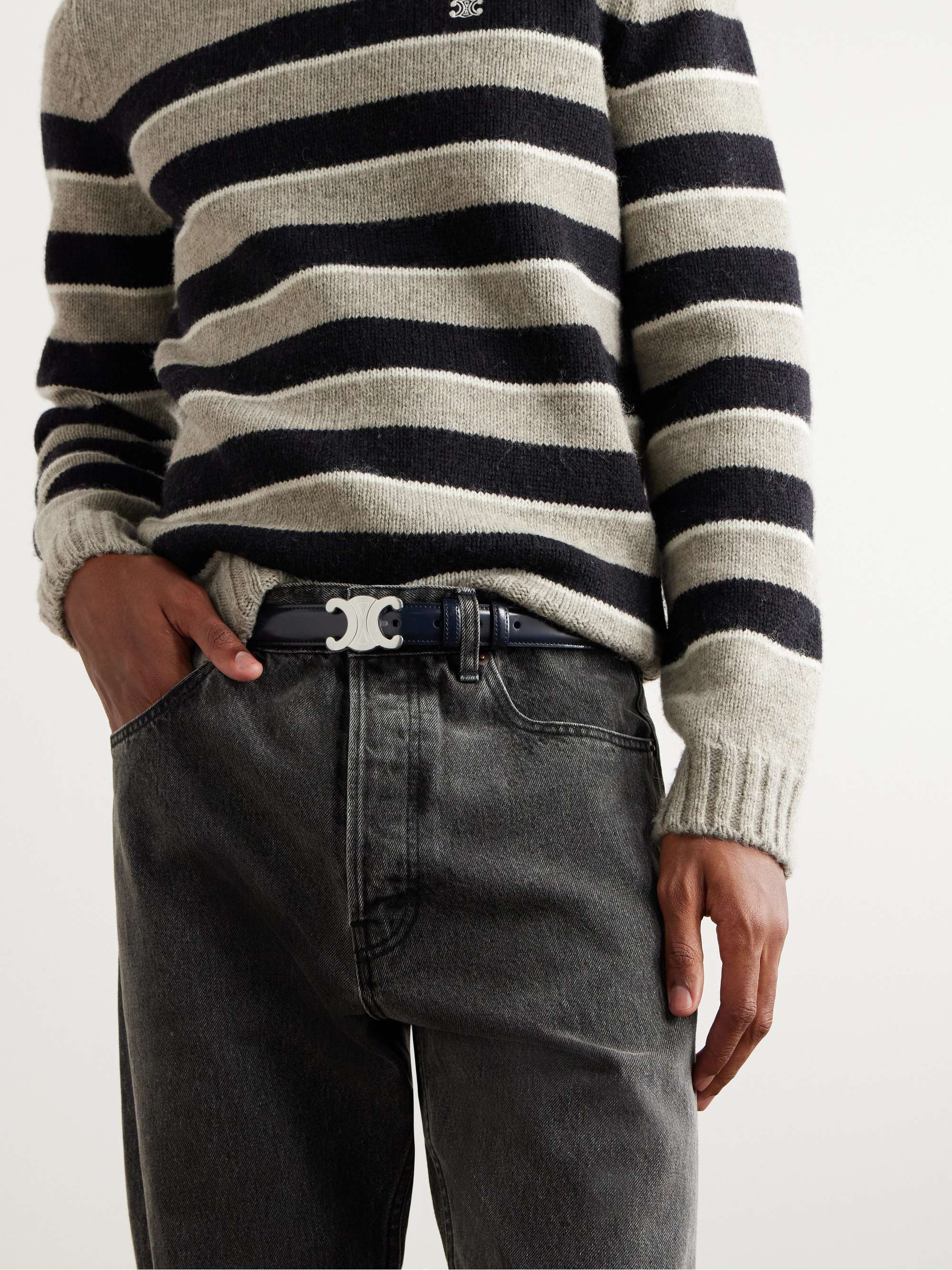 Celine Homme Triomphe Leather Belt