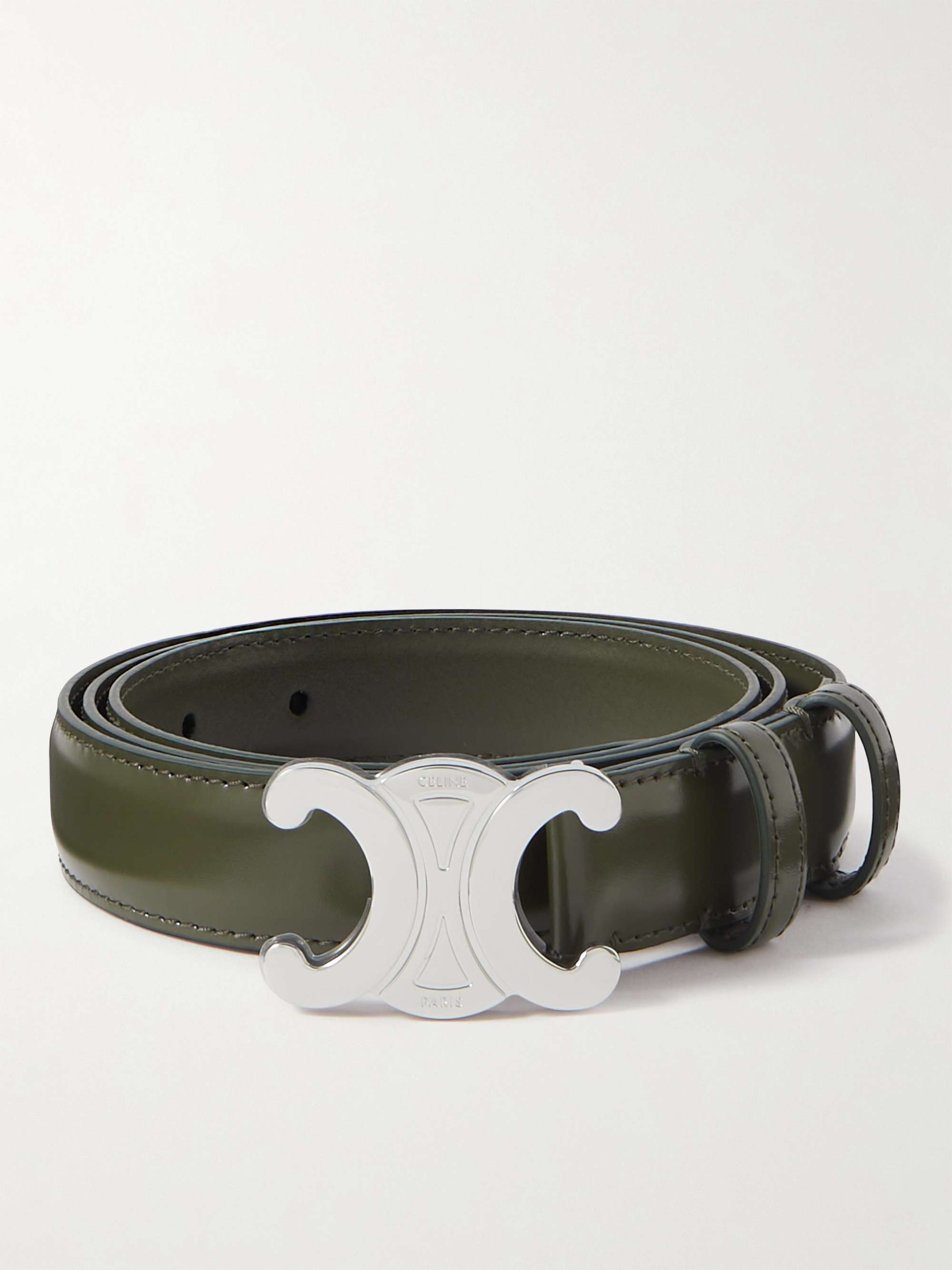 CELINE HOMME 2.5cm Triomphe Leather Belt for Men | MR PORTER