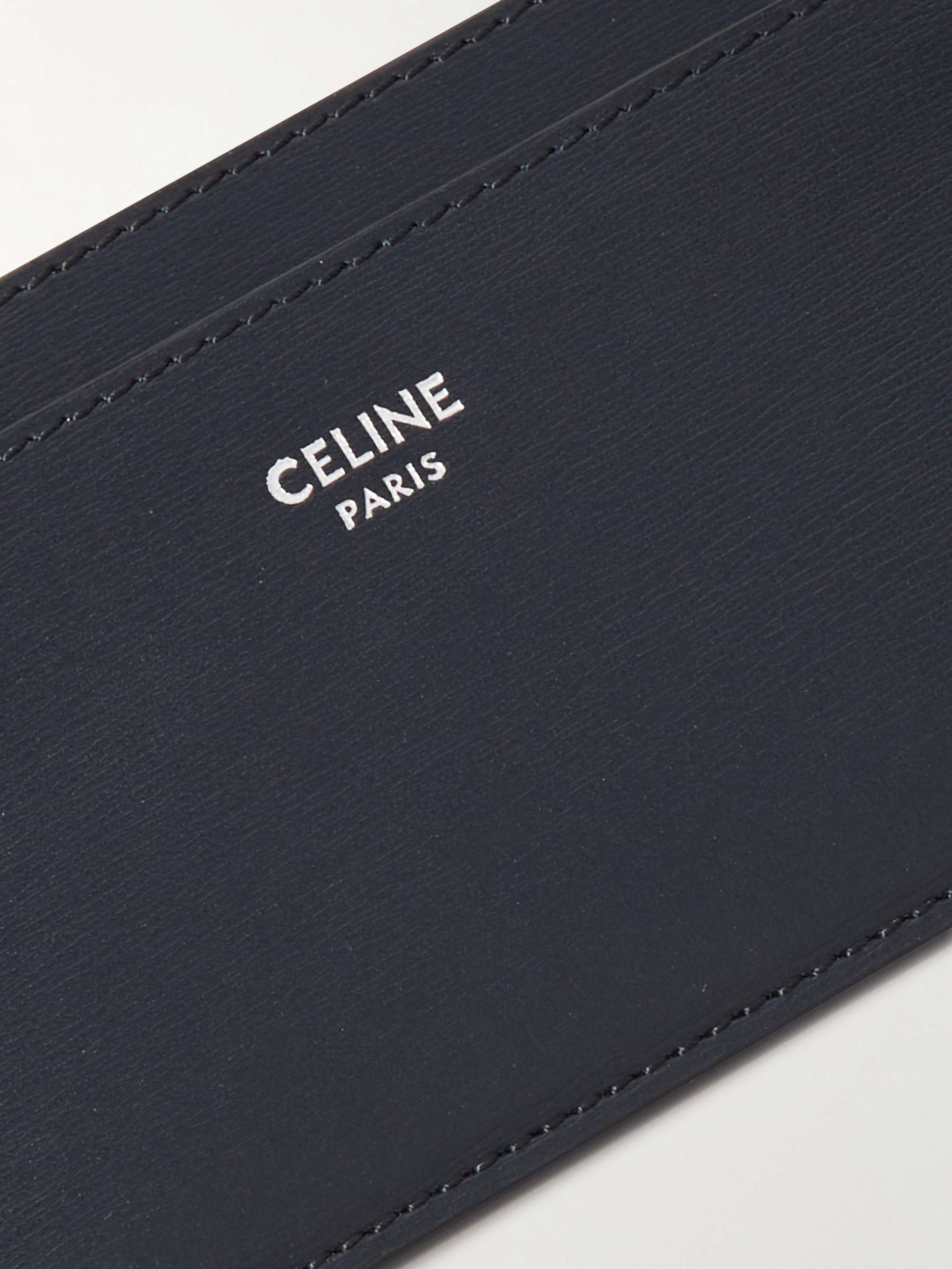 CELINE HOMME Full-Grain Leather Zipped Cardholder for Men