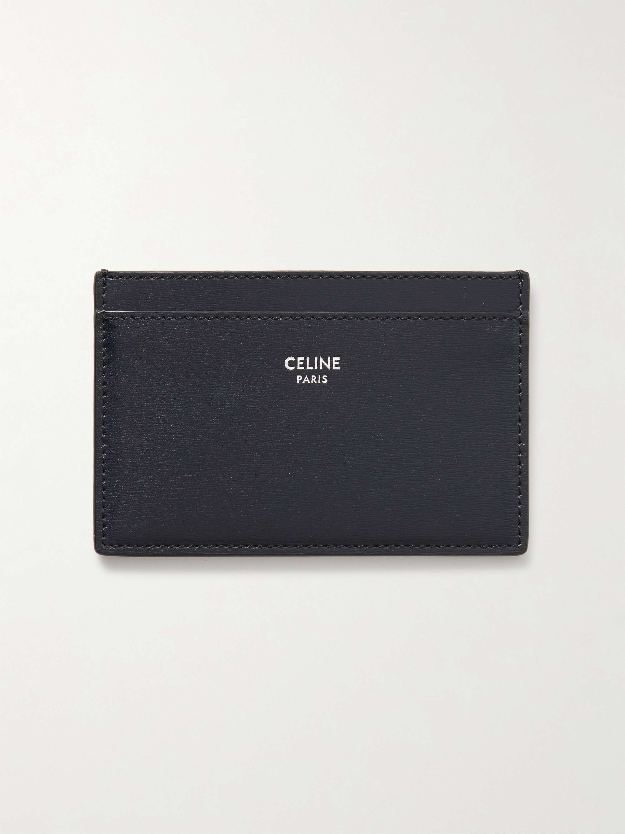 Logo Print Textured Leather Cardholder