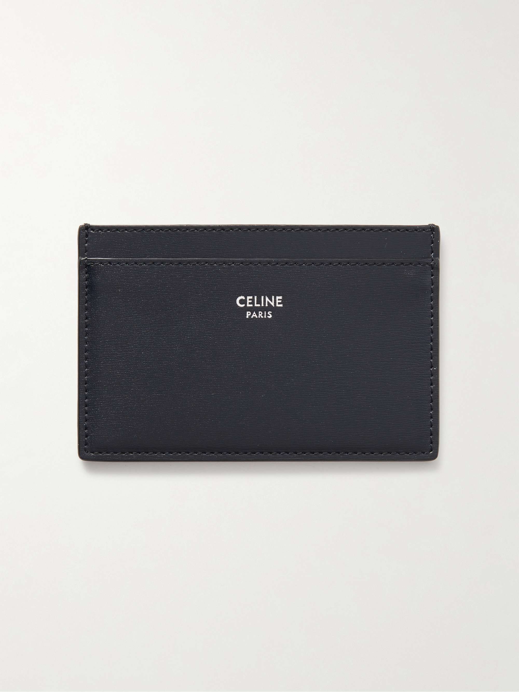 Celine Homme logo-print Textured-leather Cardholder - Men - Navy Wallets