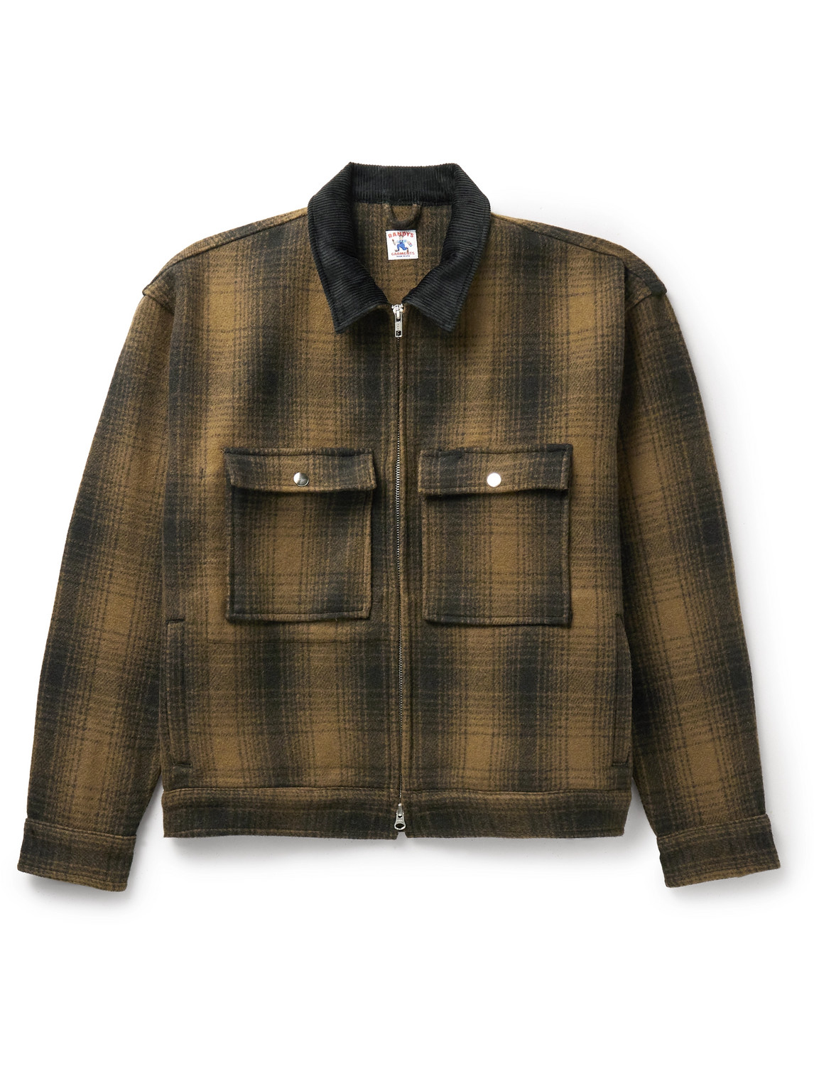 Randy's Garments Station Corduroy-trimmed Wool-blend Jacket In Brown