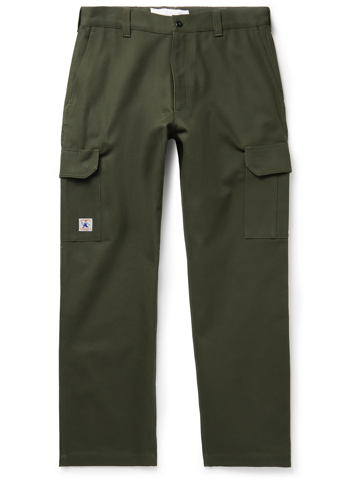 Randy's Garments Straight-leg Logo-appliquéd Cotton-twill Cargo Trousers In Green