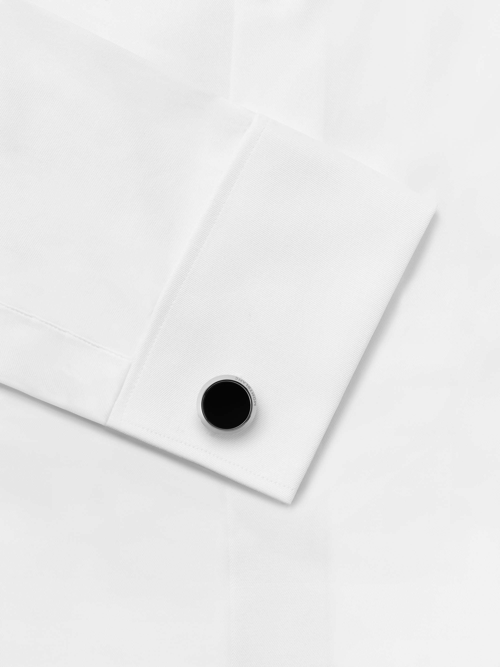 MONTBLANC Meisterstück Stainless Steel and Onyx Cufflinks
