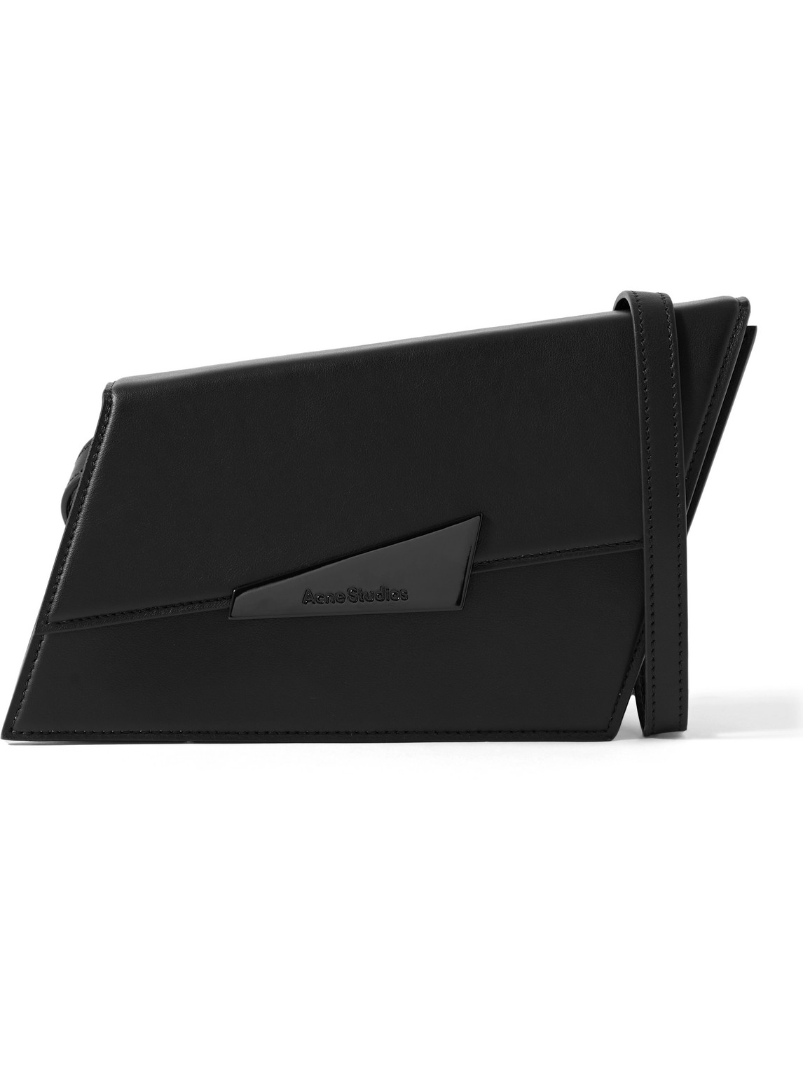 Acne Studios Distortion Micro Leather Messenger Bag In Black