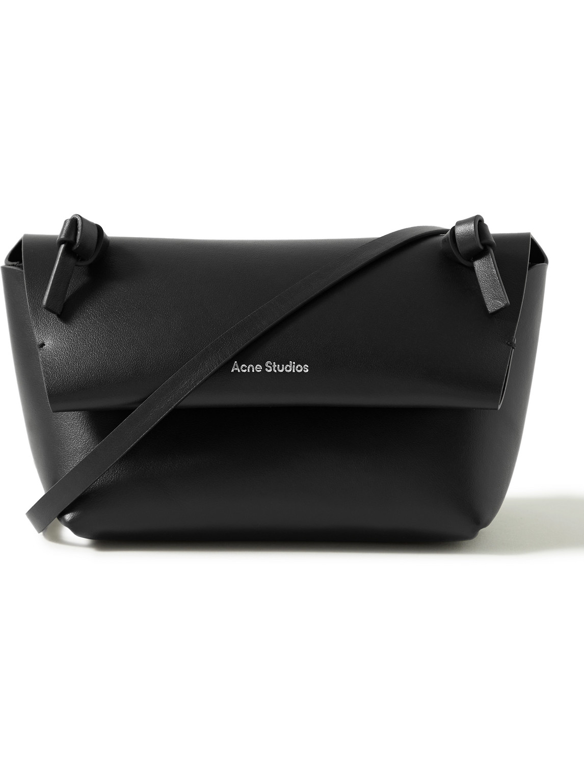 Acne Studios Alexandria Large Mini Leather Messenger Bag In Black