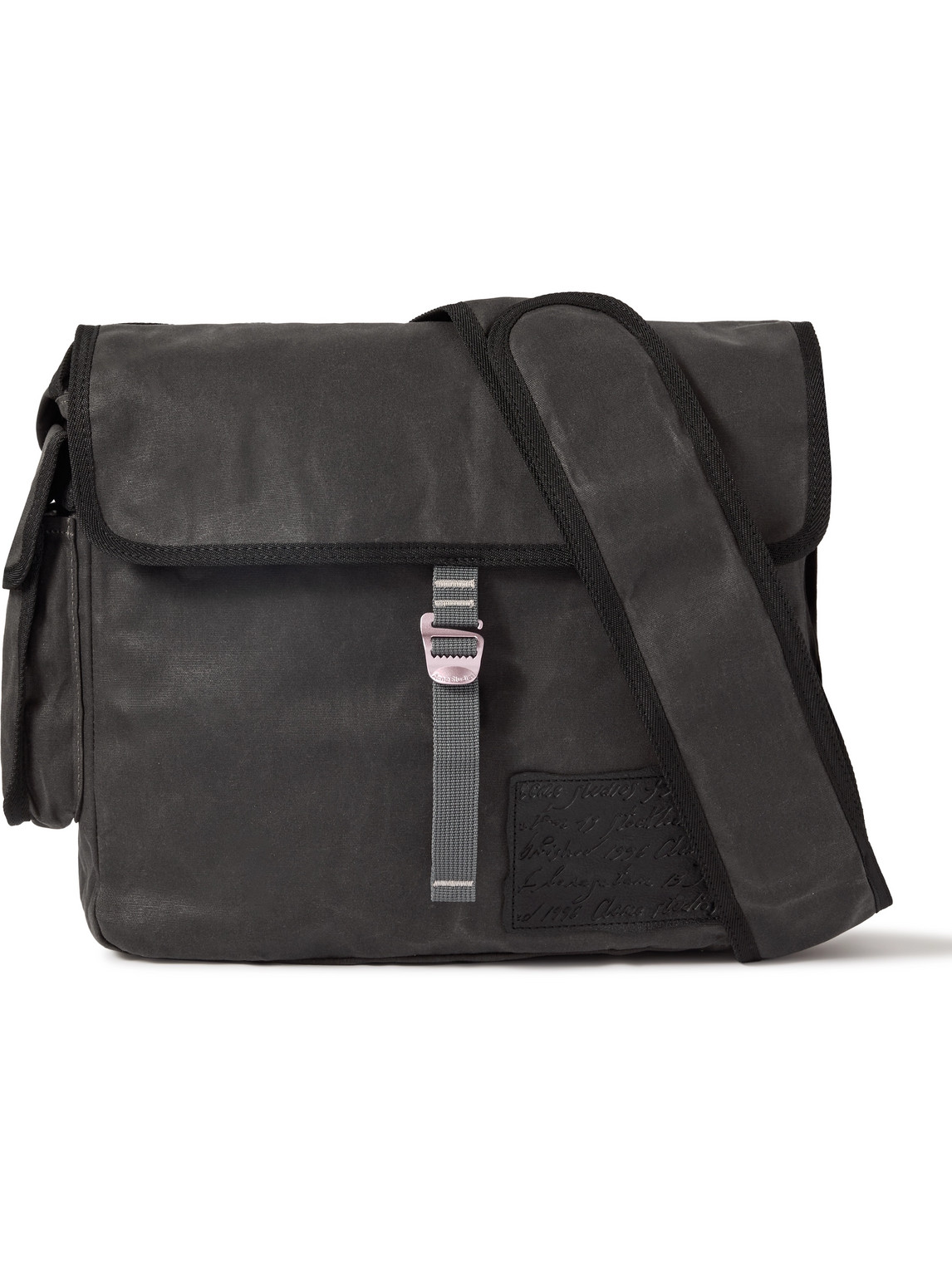 Acne Studios Andemer Waxed-canvas Messenger Bag In Gray ModeSens