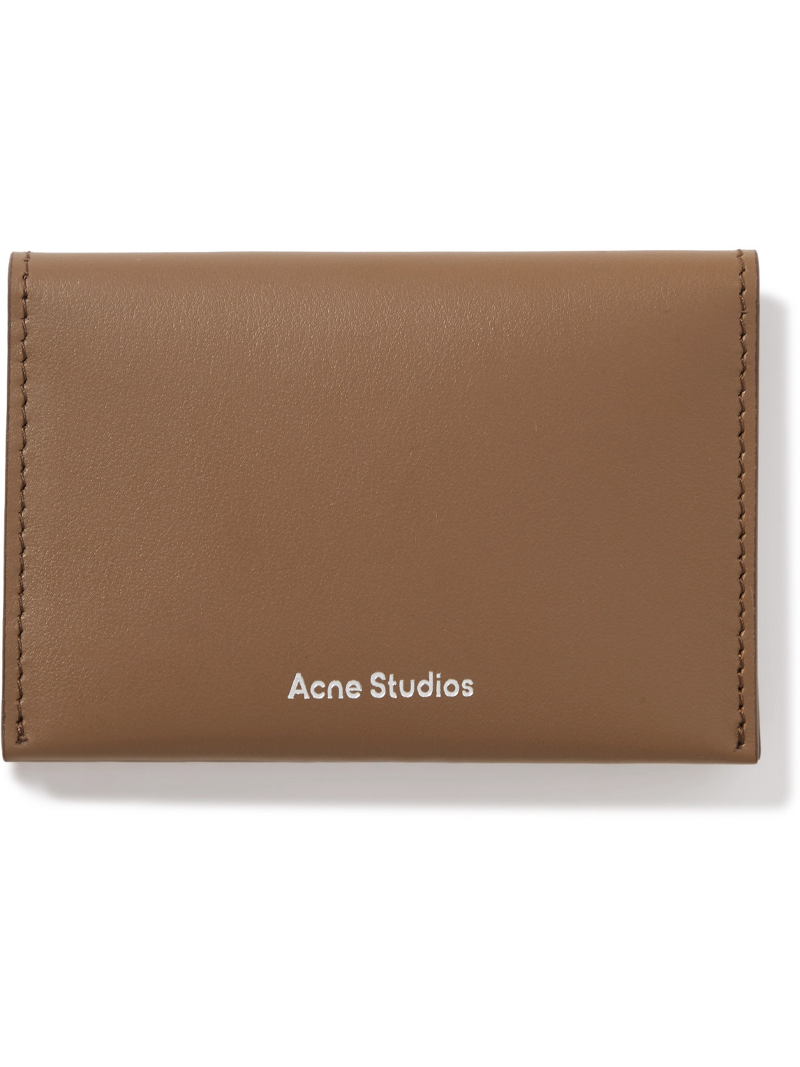 Acne Studios Logo-print Leather Bifold Cardholder In Brown