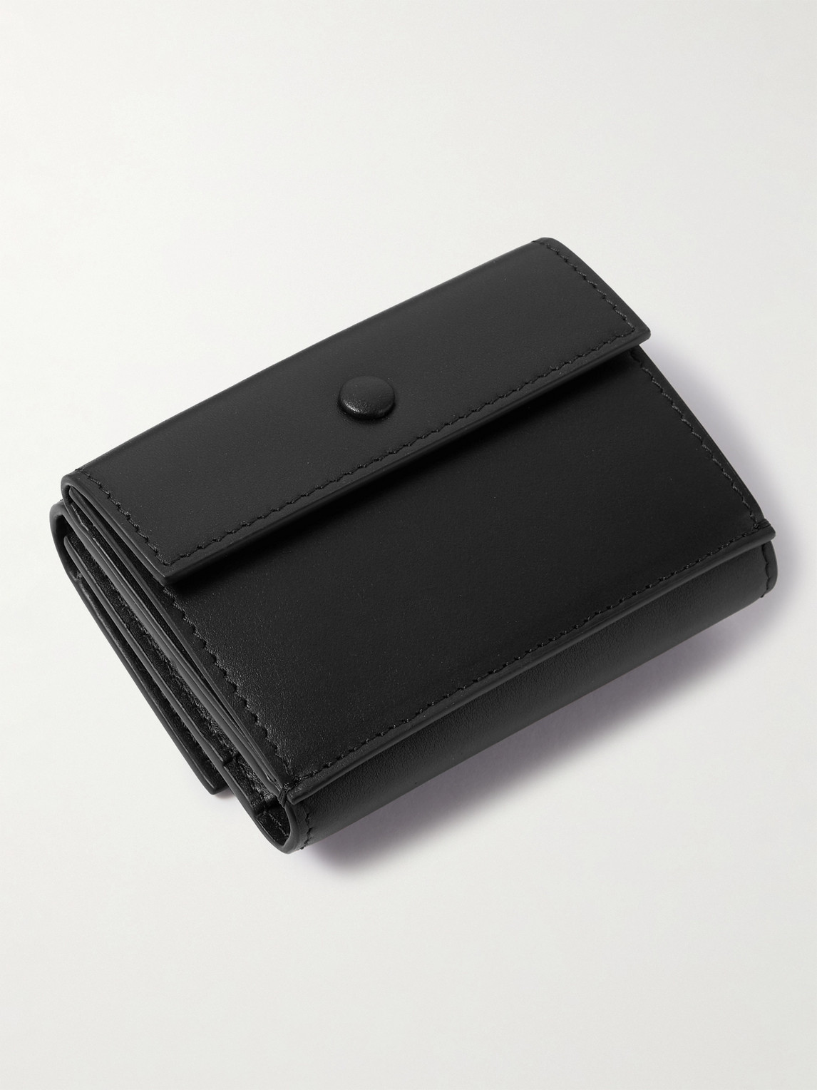 Shop Acne Studios Logo-print Leather Trifold Cardholder In Black