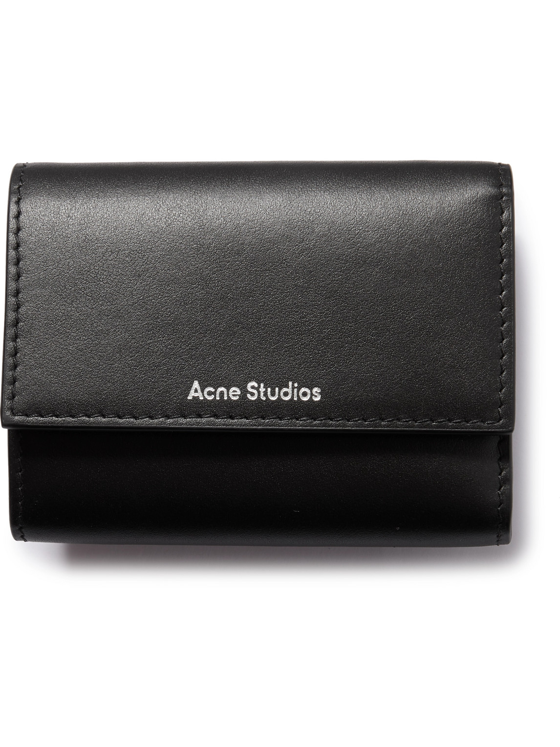 Acne Studios Logo-print Leather Trifold Cardholder In Black