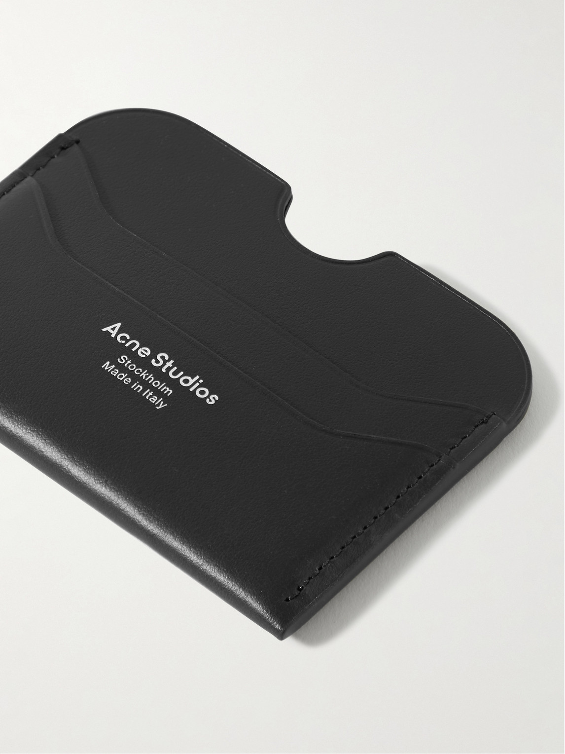 Shop Acne Studios Elmas Logo-print Leather Cardholder In Black