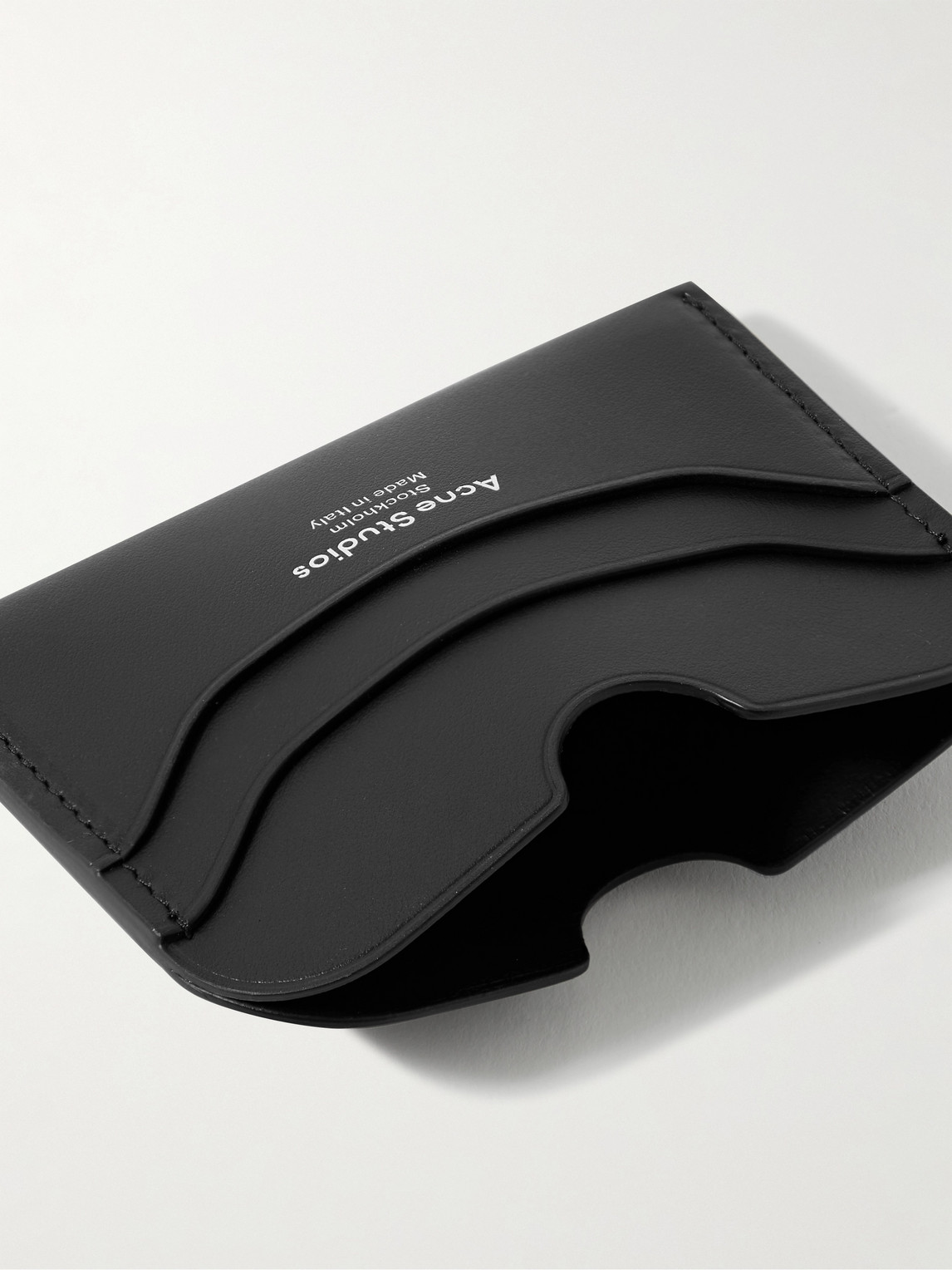 Shop Acne Studios Elmas Logo-print Leather Cardholder In Black