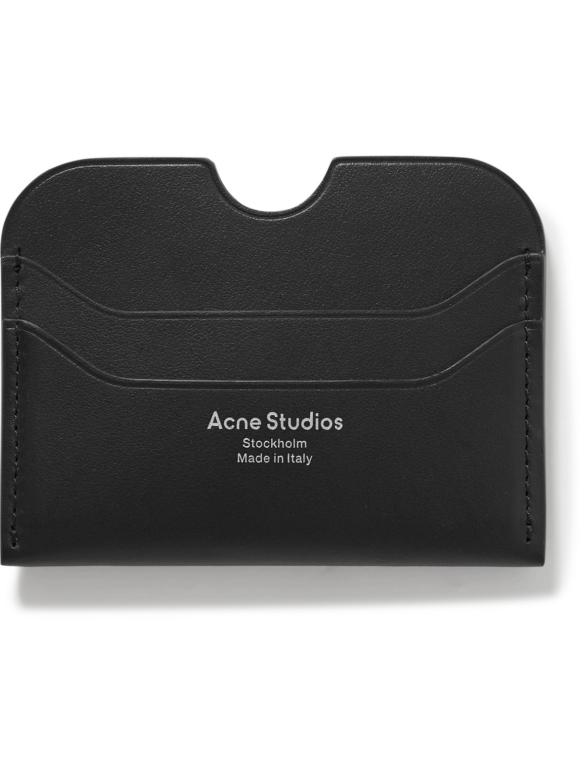 Acne Studios Logo Print Cut-out Detailed Cardholder In Black
