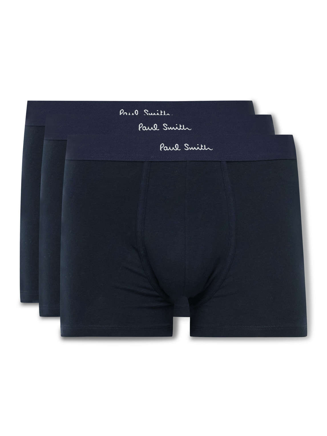 Paul Smith Three-pack Stretch Organic Cotton Boxer Briefs In Blue