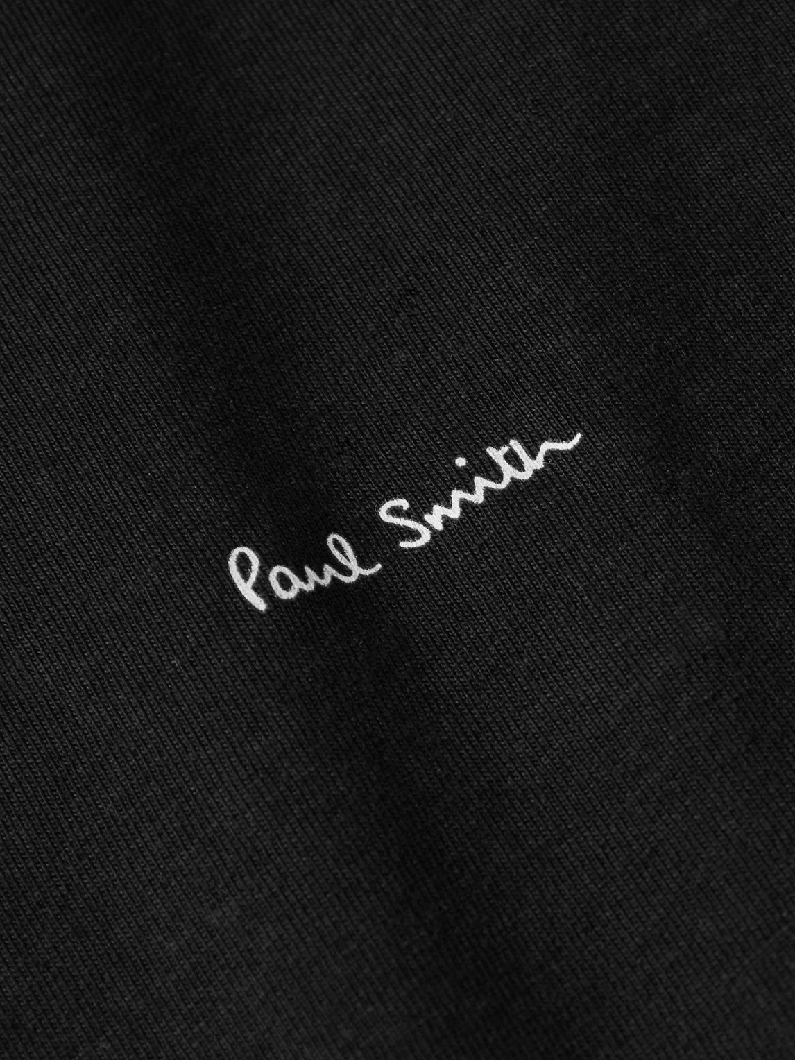 Shop Paul Smith Three-pack Slim-fit Logo-print Organic Cotton-jersey T-shirts In Black