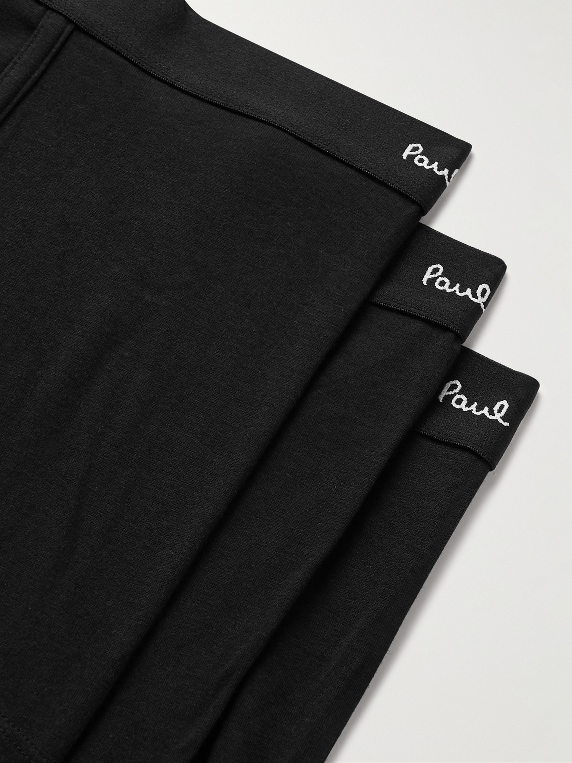 Shop Paul Smith Three-pack Stretch Organic Cotton Boxer Briefs In Black