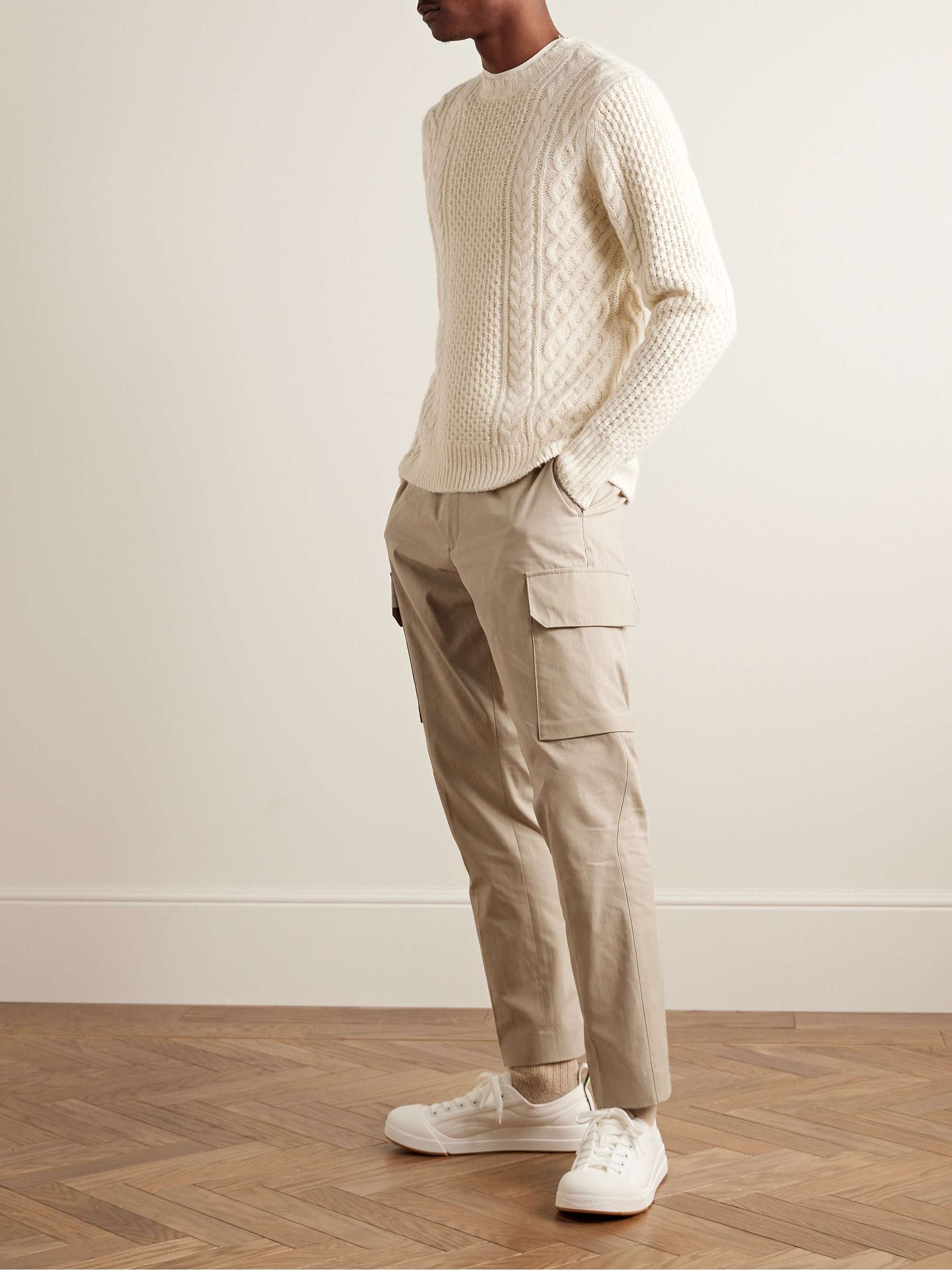 Buy Latest Finest Twill Cream Mens Baggy Cargo Pants Online