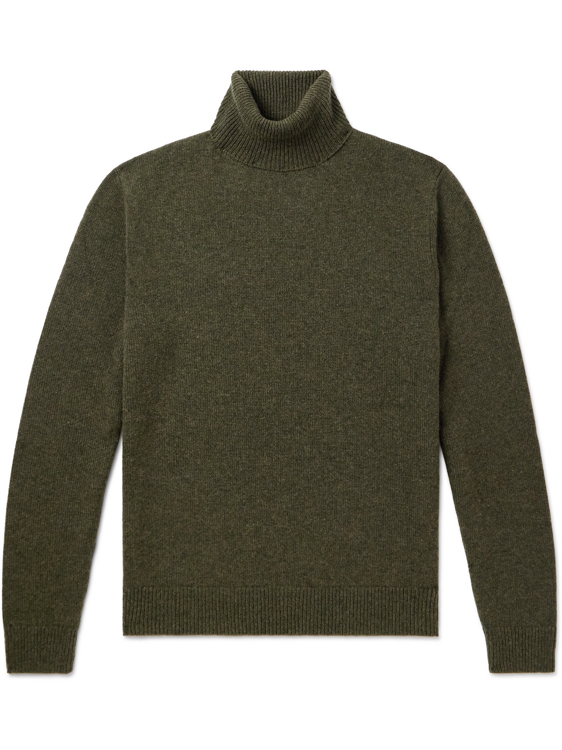 Ralph Lauren Purple Label Slim-fit Cashmere Rollneck Sweater In Green