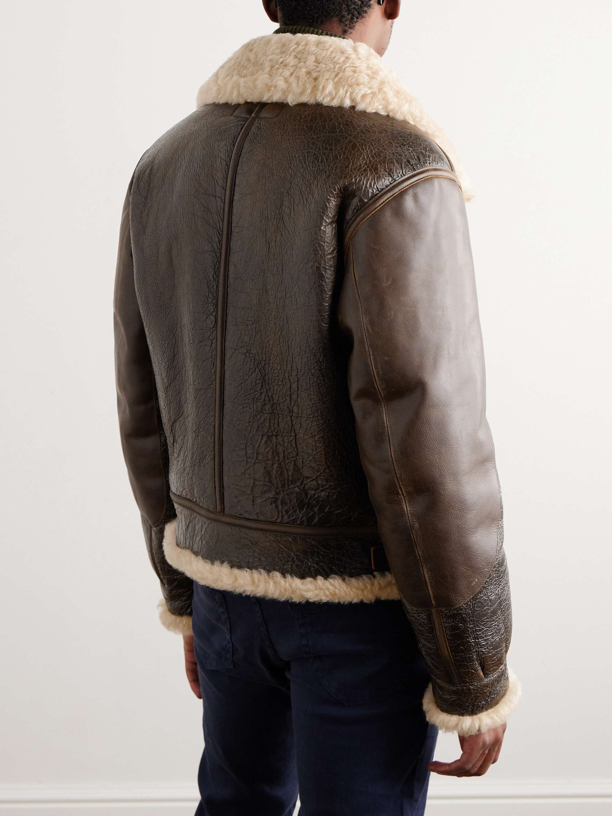 RALPH LAUREN PURPLE LABEL Bexley Shearling Aviator Jacket for Men | MR ...