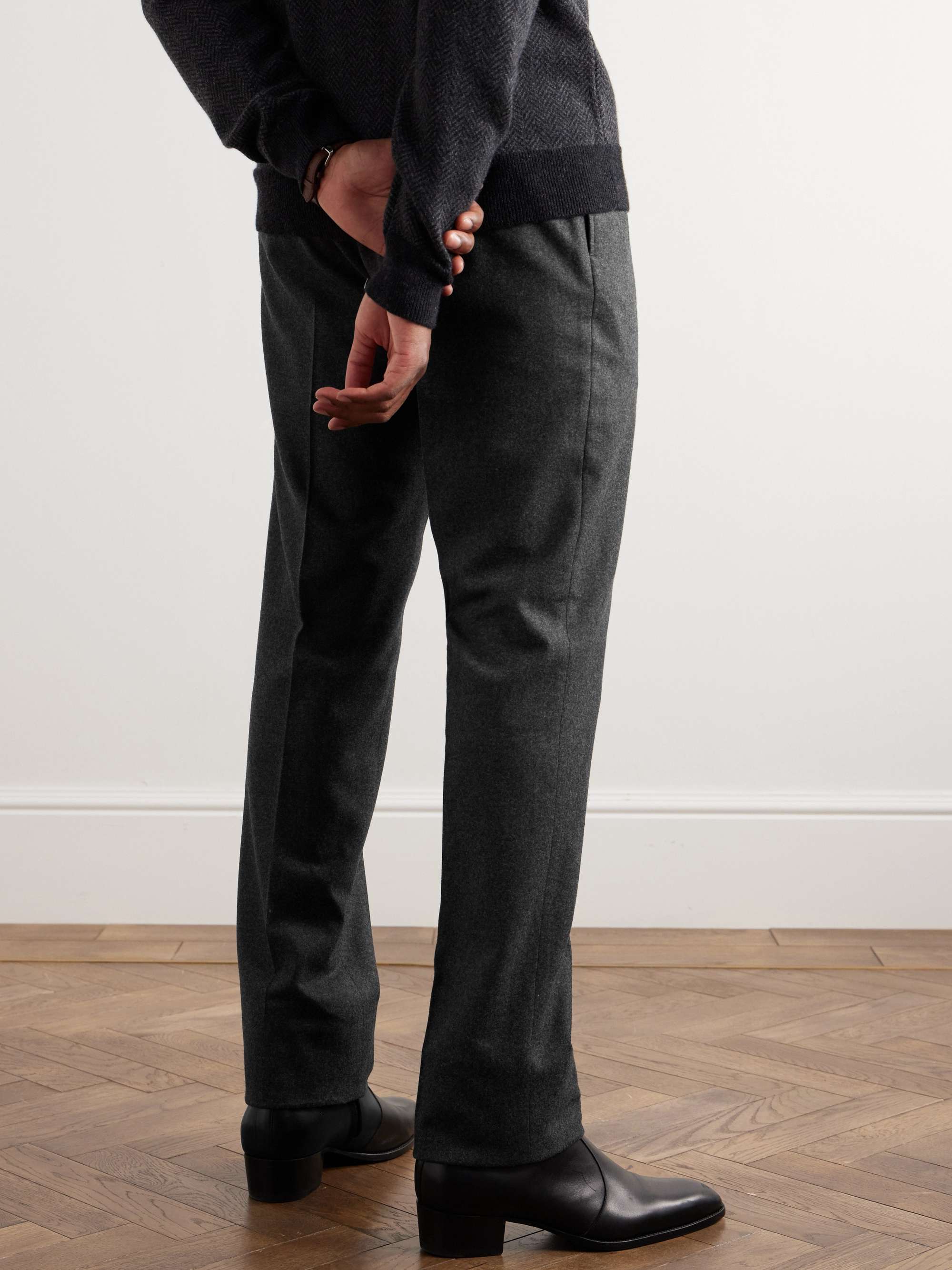 RALPH LAUREN PURPLE LABEL Straight-Leg Pleated Wool Trousers for Men ...