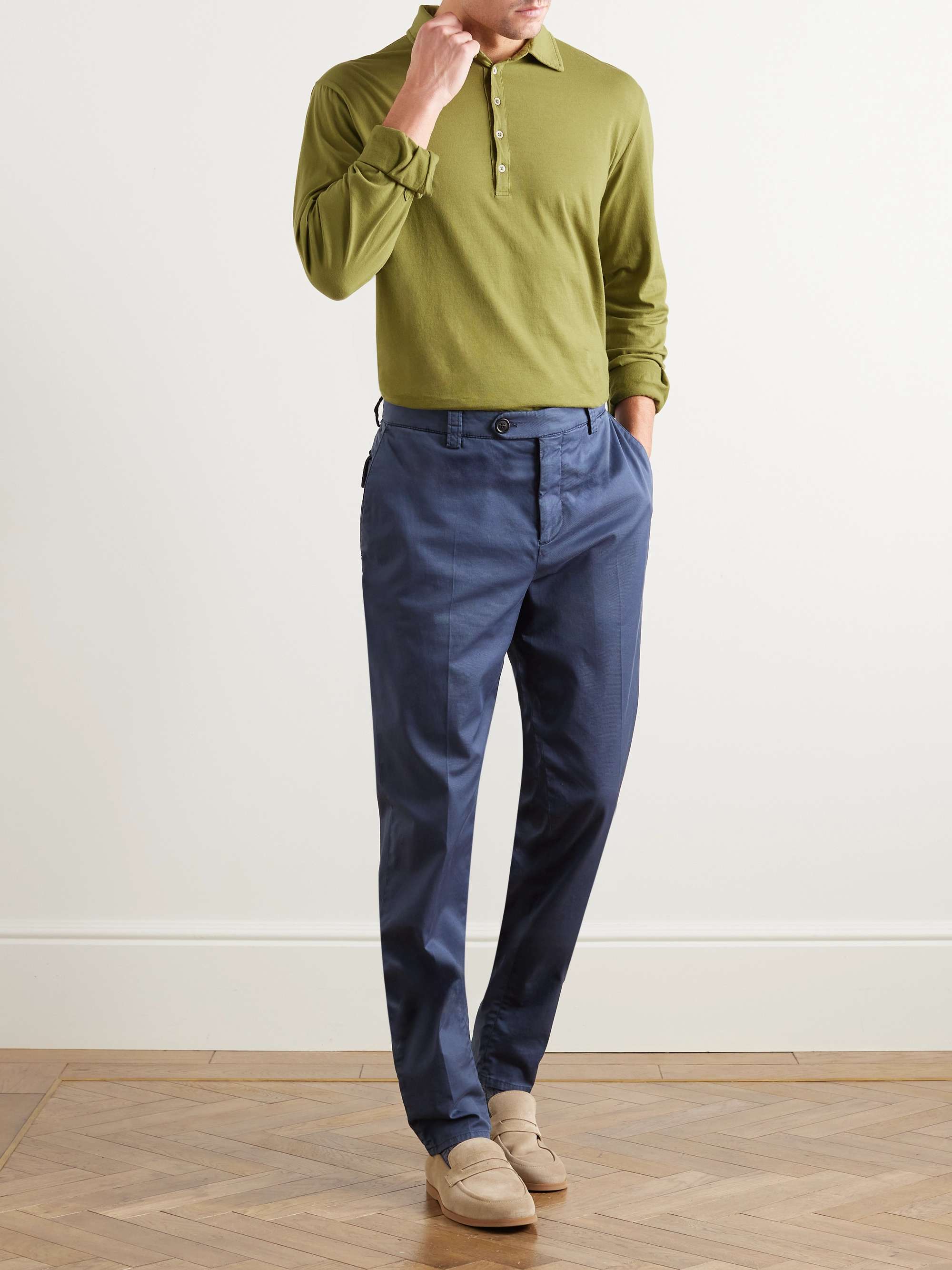 MASSIMO ALBA Ischia Cotton and Cashmere-Blend Polo Shirt for Men | MR ...
