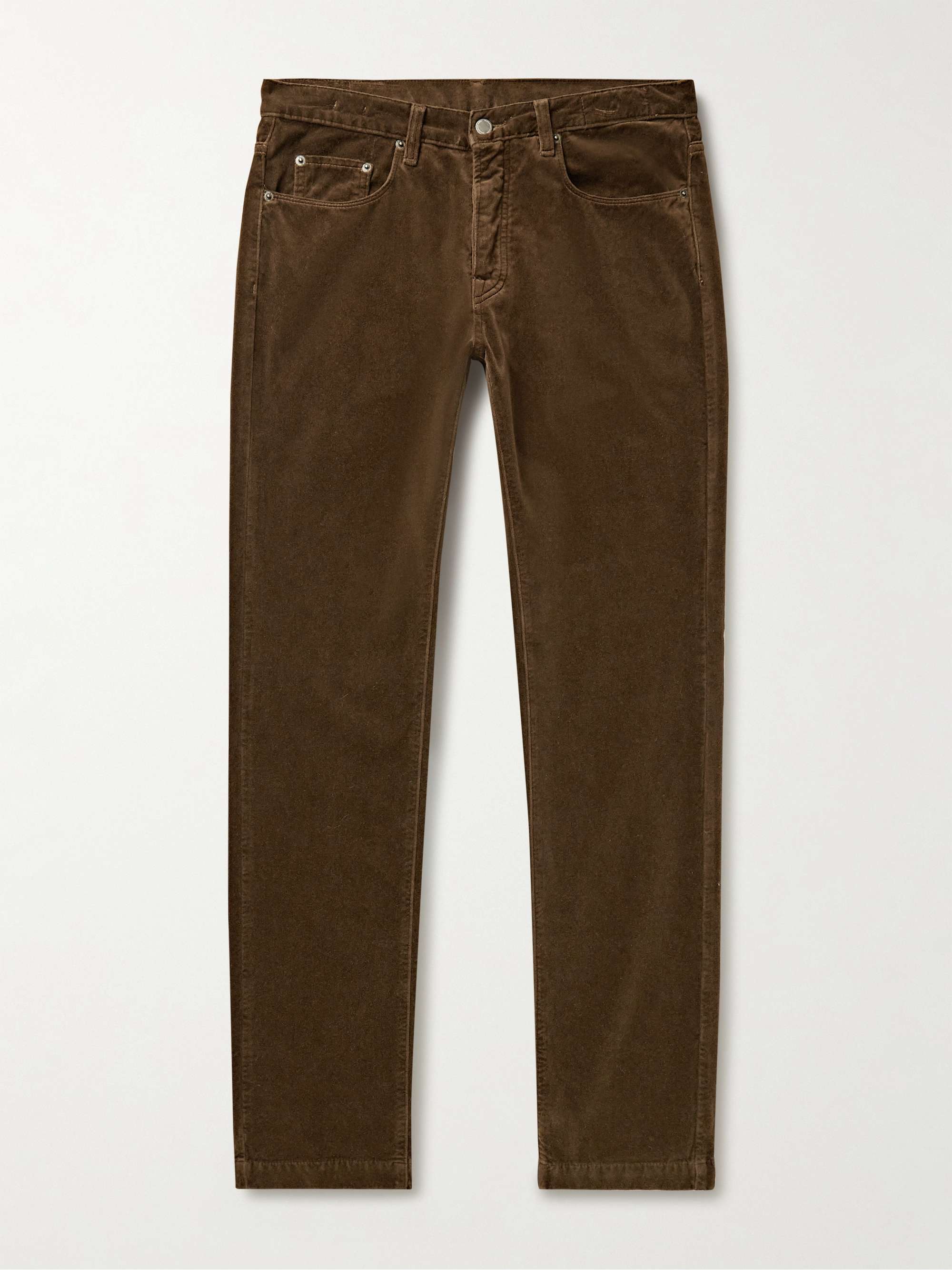 MASSIMO ALBA Alunga Straight-Leg Cotton-Velvet Trousers for Men | MR PORTER