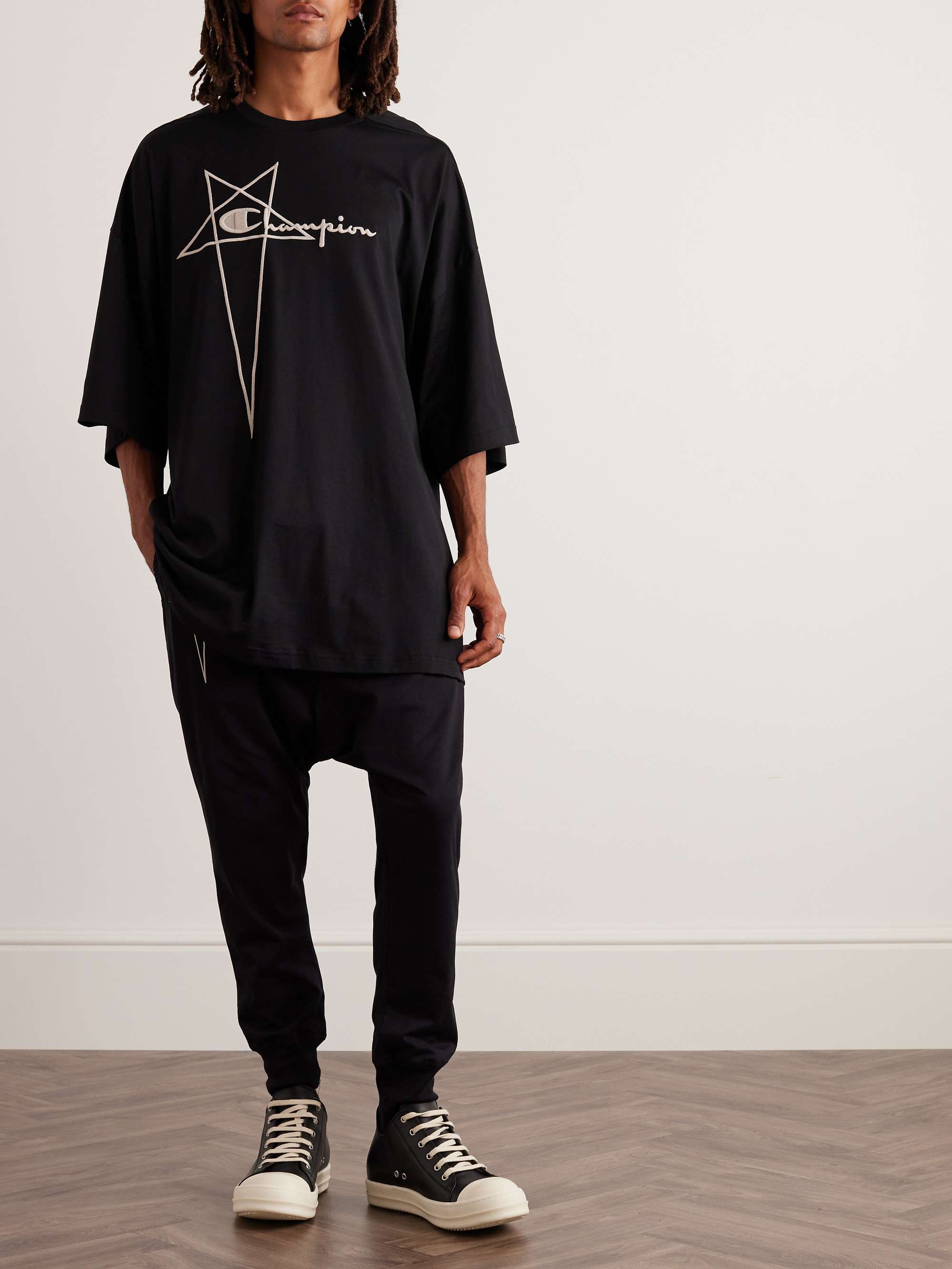+ Champion Tommy Oversized Embroidered Organic Cotton-Jersey T-Shirt