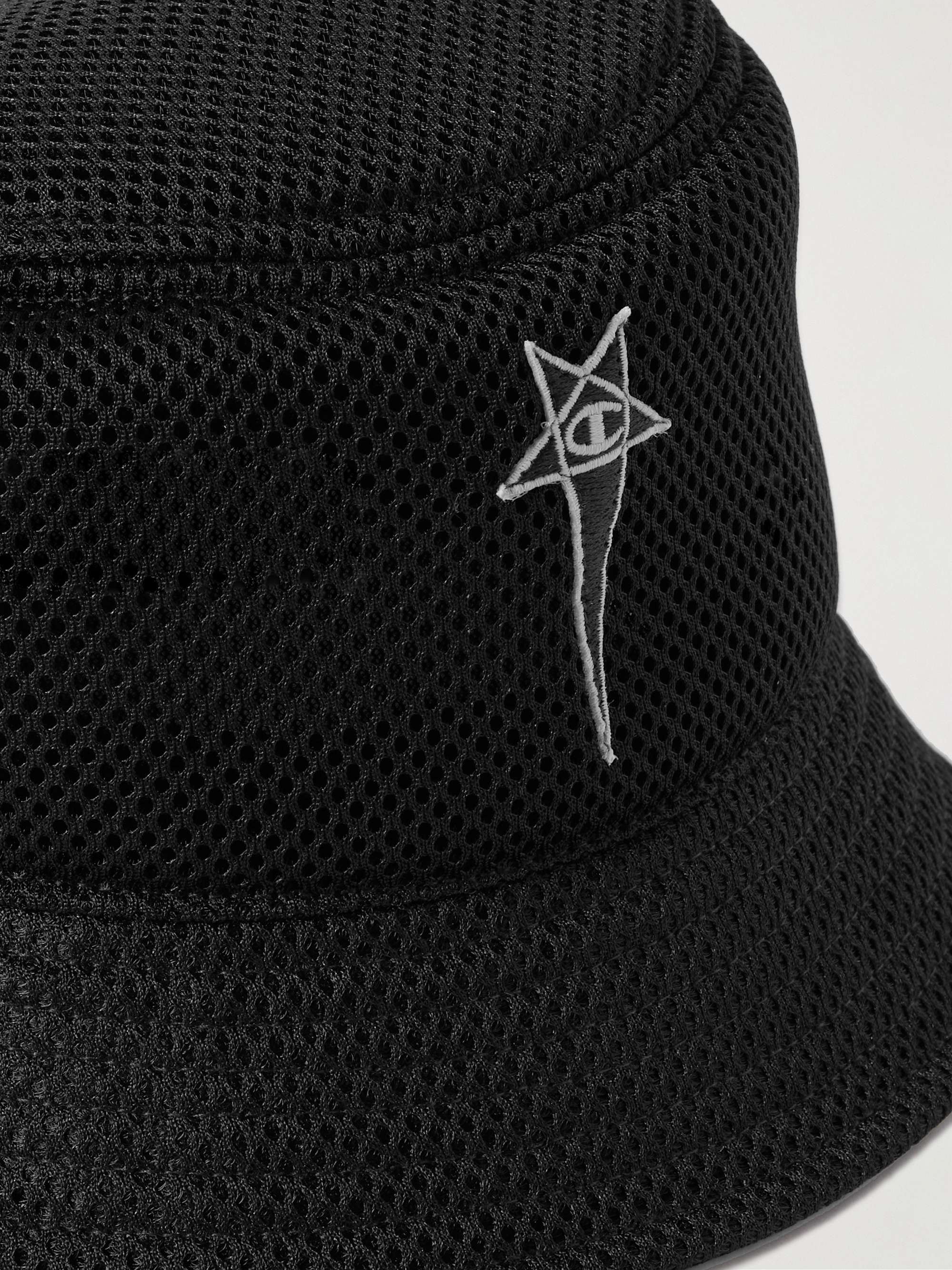 + Champion Logo-Embroidered Mesh Bucket Hat